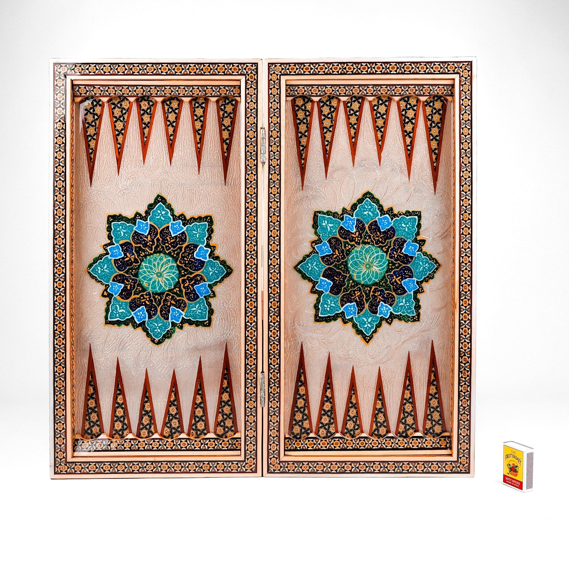 Backgammon & Chess Board – Size 50 – Premium Round Edge – Chogan Design - 01 - Meraas Gallery