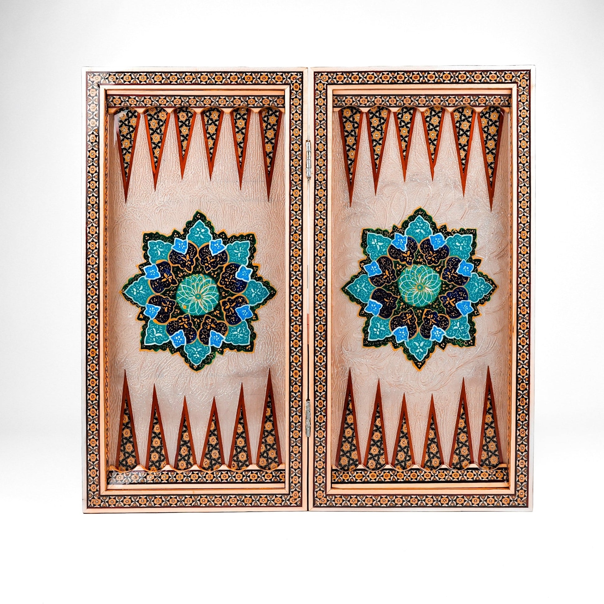 Backgammon & Chess Board – Size 50 – Premium Round Edge – Chogan Design - 01 - Meraas Gallery
