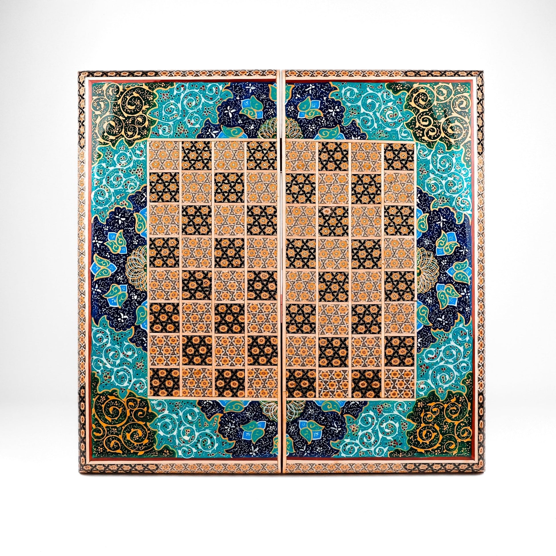 Backgammon & Chess Board – Size 50 – Premium Round Edge – Chogan Design - 01 - Meraas Gallery