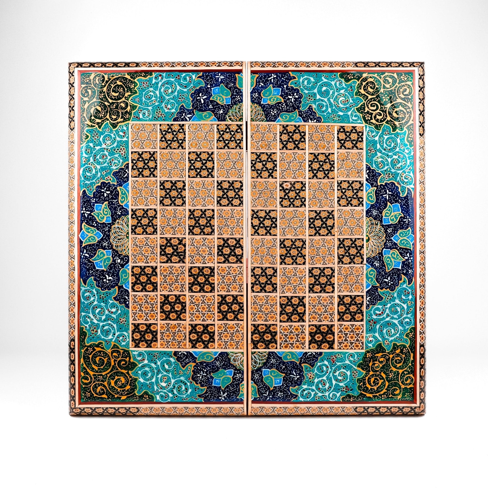 Backgammon & Chess Board – Size 50 – Premium Round Edge – Chogan Design - 01 - Meraas Gallery