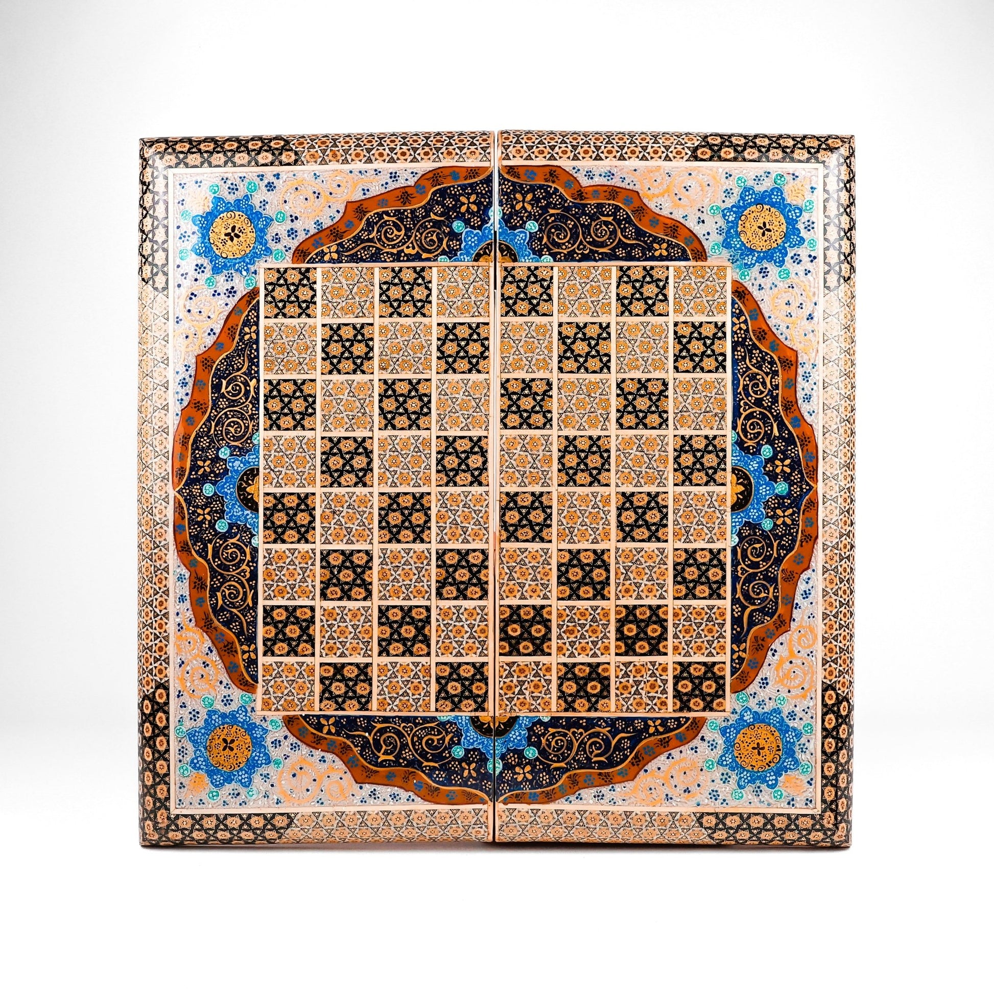 Backgammon & Chess Board – Size 50 – Premium Round Edge – Chogan Design - 02 - Meraas Gallery