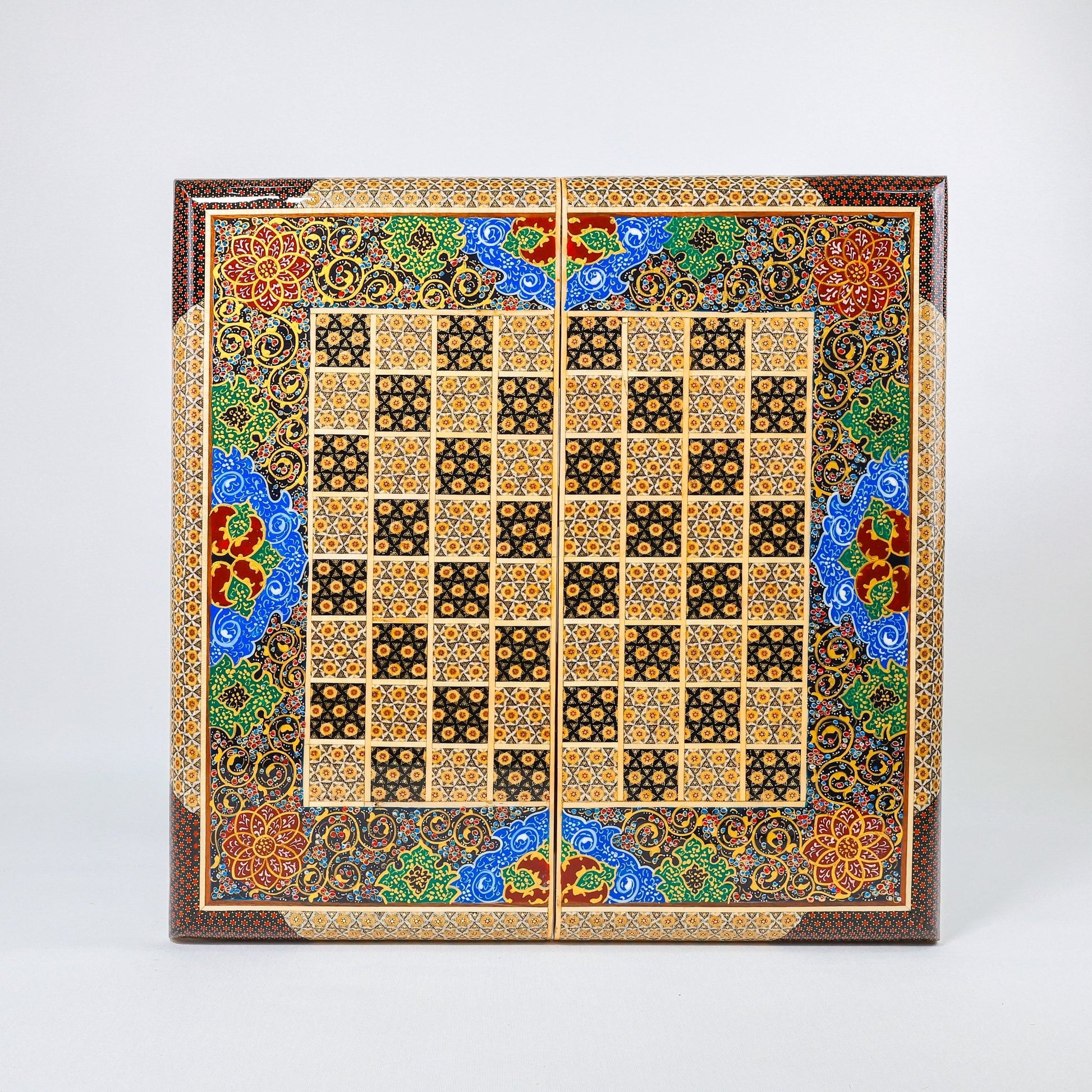 Backgammon & Chess Board – Size 50 – Premium Round Edge – Chogan Design - 03 - Meraas Gallery