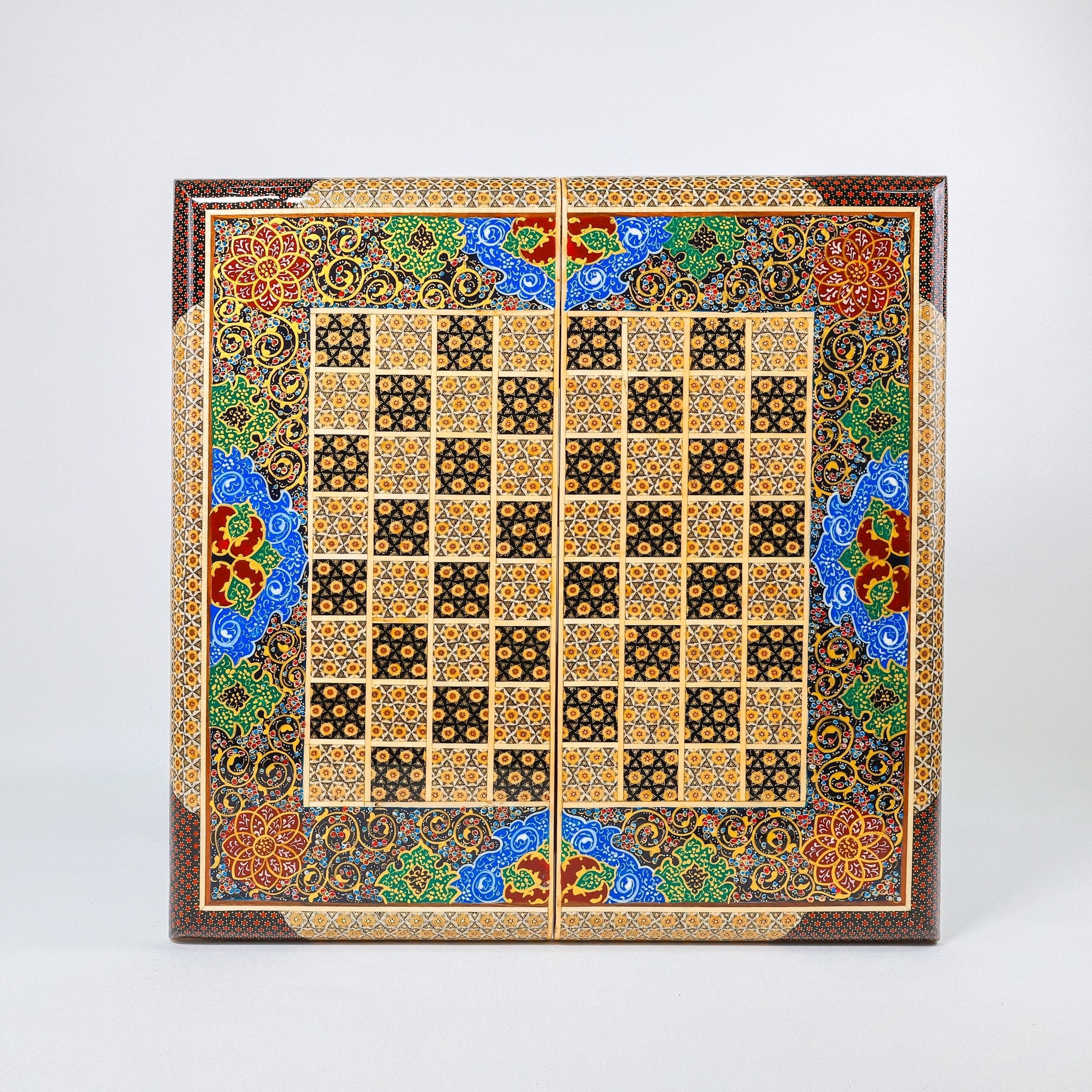 Backgammon & Chess Board – Size 50 – Premium Round Edge – Chogan Design - 03 - Meraas Gallery