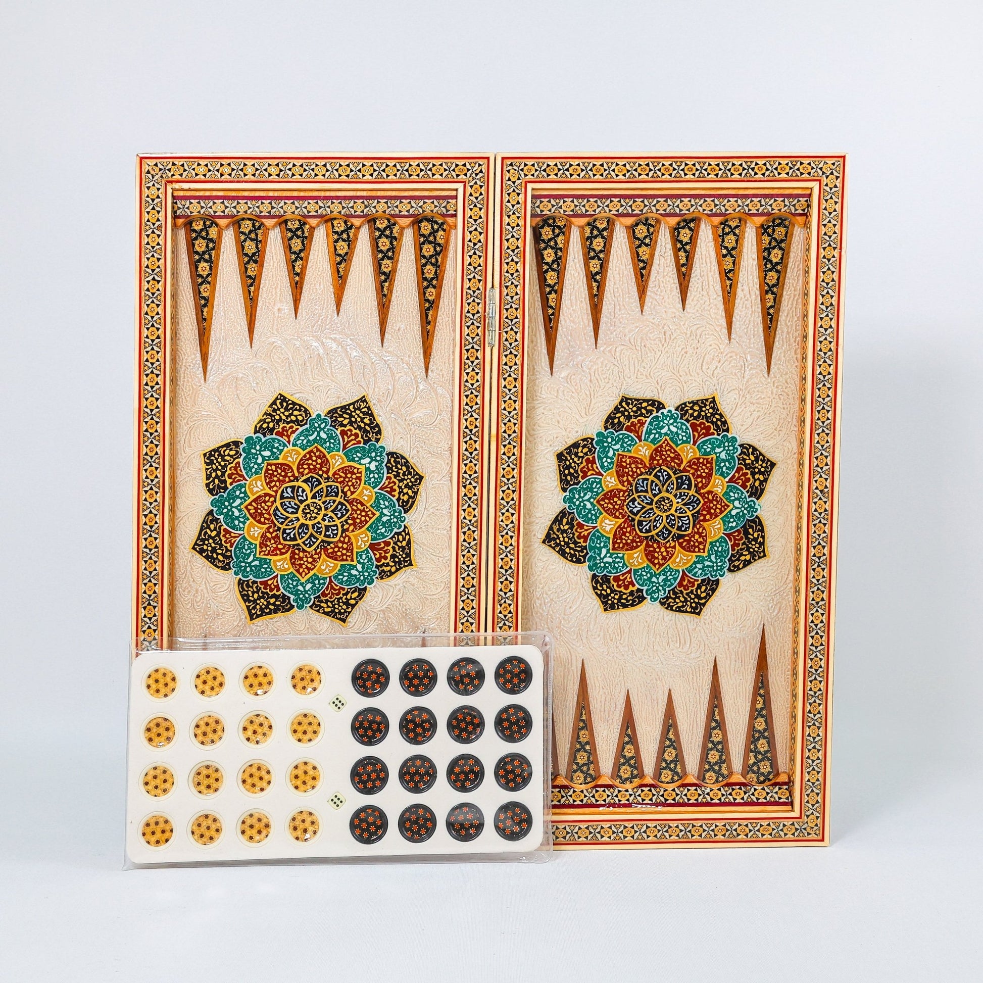 Backgammon & Chess Board – Size 50 – Premium Round Edge – Chogan Design - 03 - Meraas Gallery