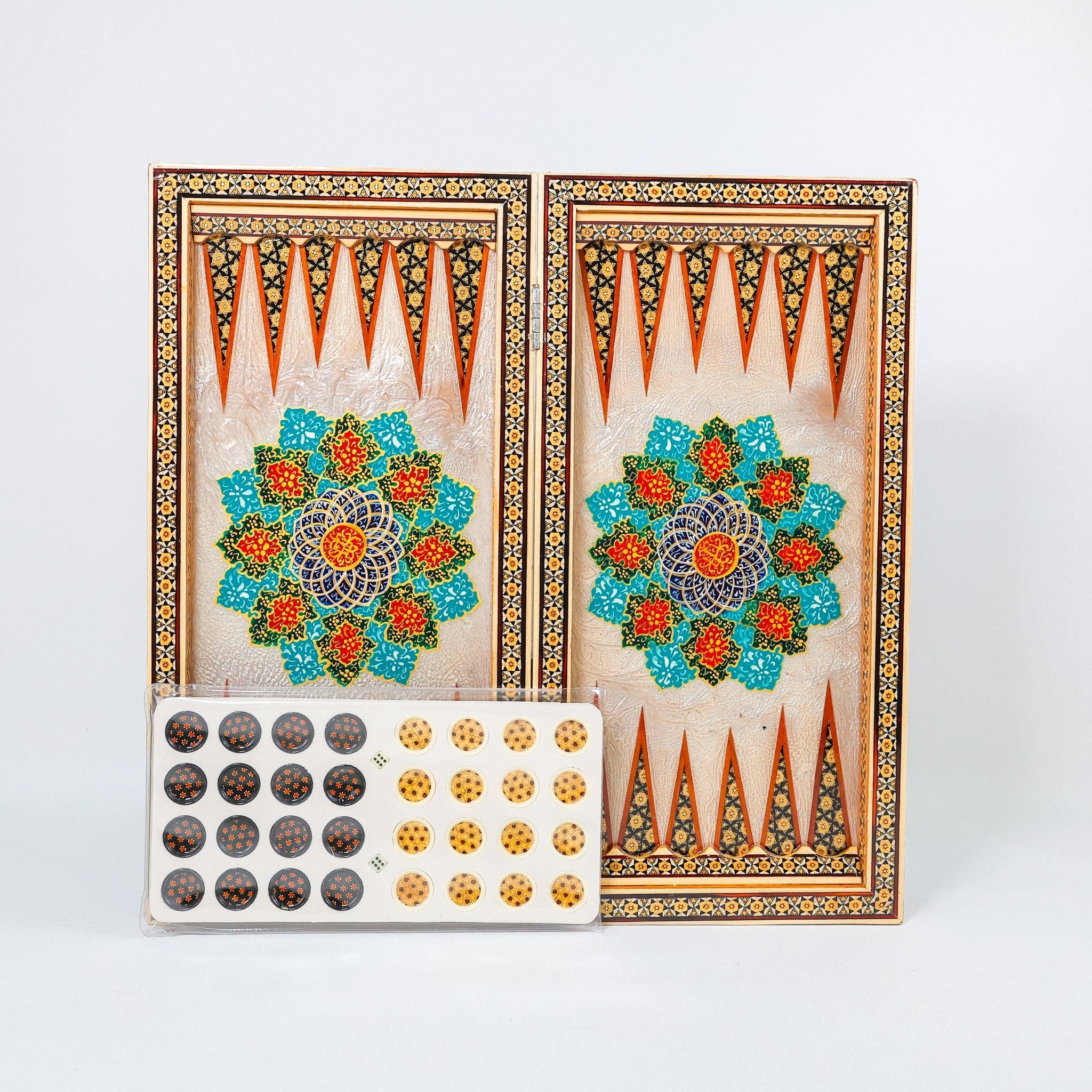 Backgammon & Chess Board – Size 50 – Premium Round Edge – Chogan Design - 06 - Meraas Gallery