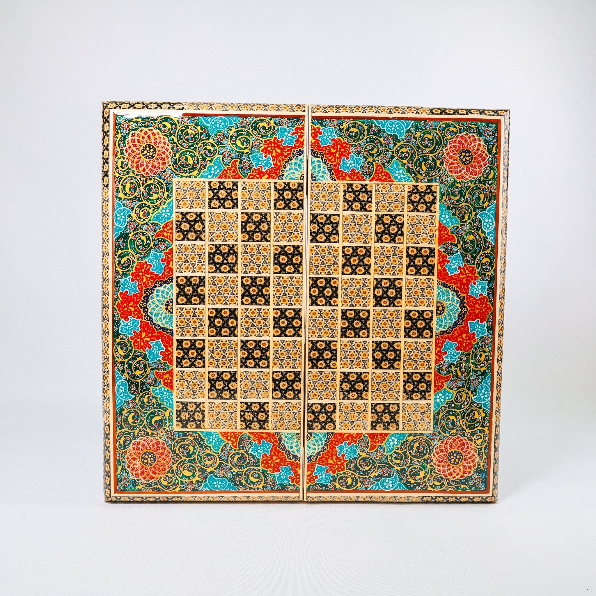 Backgammon & Chess Board – Size 50 – Premium Round Edge – Chogan Design - 06 - Meraas Gallery