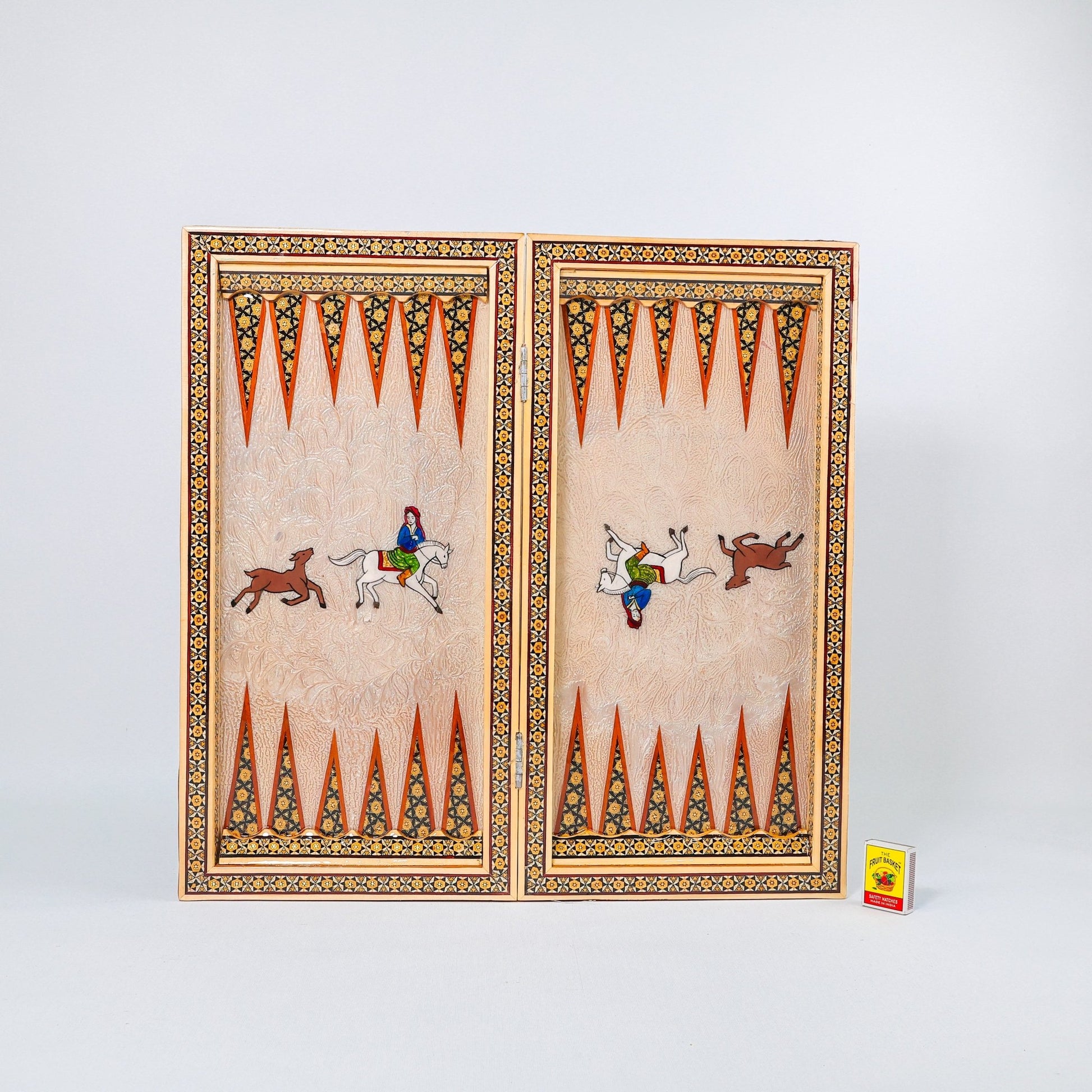 Backgammon & Chess Board – Size 50 – Premium Round Edge – Chogan Design - 08 - Meraas Gallery