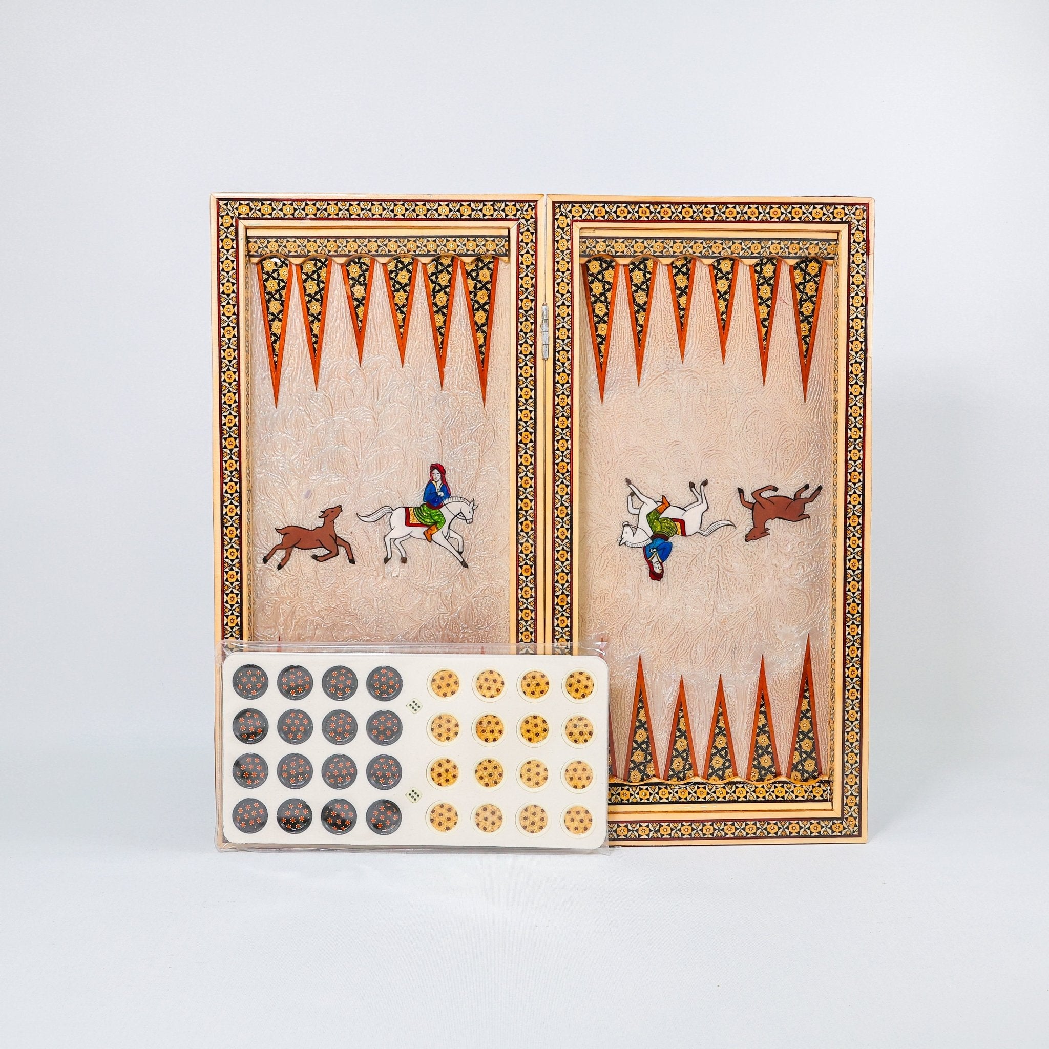 Backgammon & Chess Board – Size 50 – Premium Round Edge – Chogan Design - 08 - Meraas Gallery