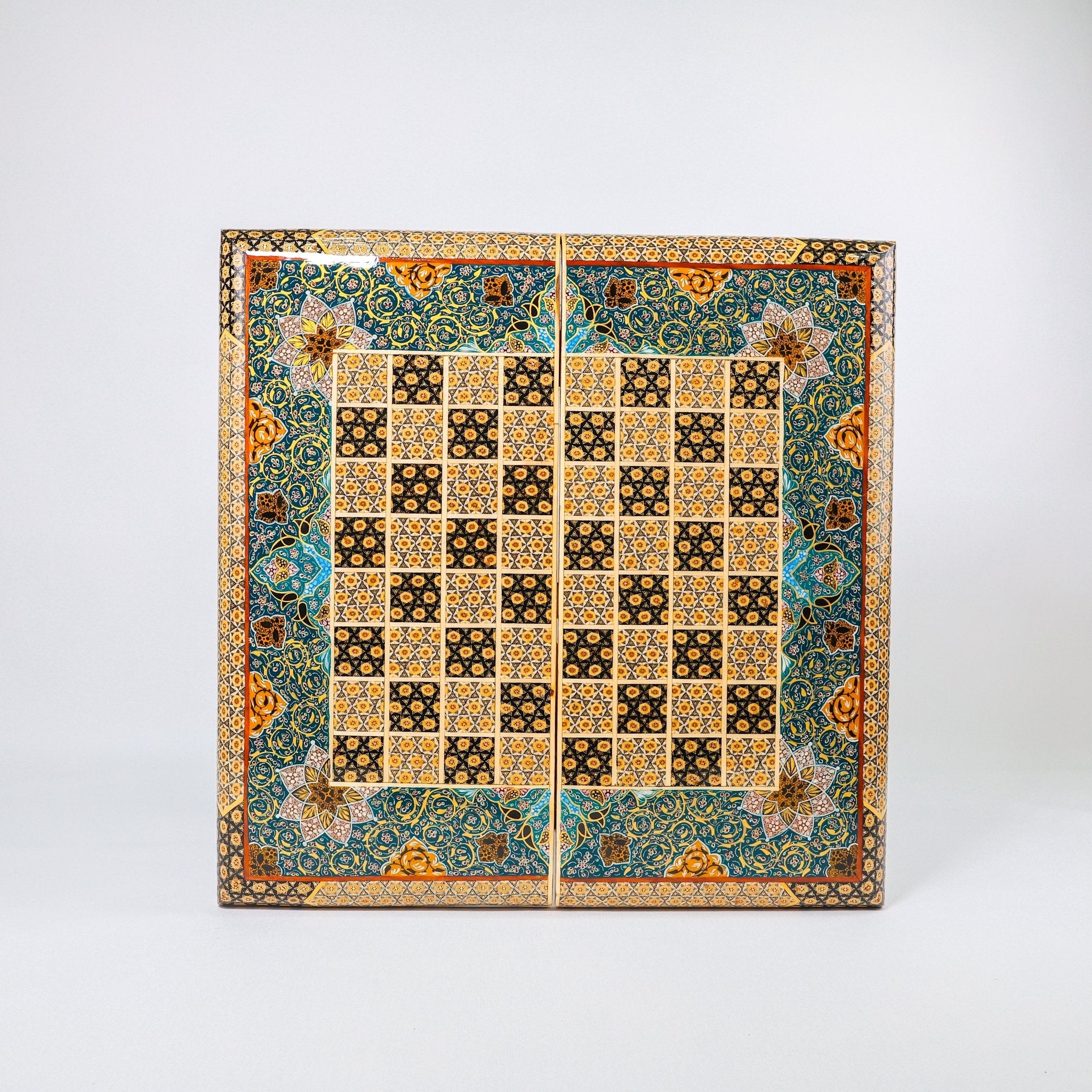 Backgammon & Chess Board – Size 50 – Premium Round Edge – Chogan Design - 09 - Meraas Gallery