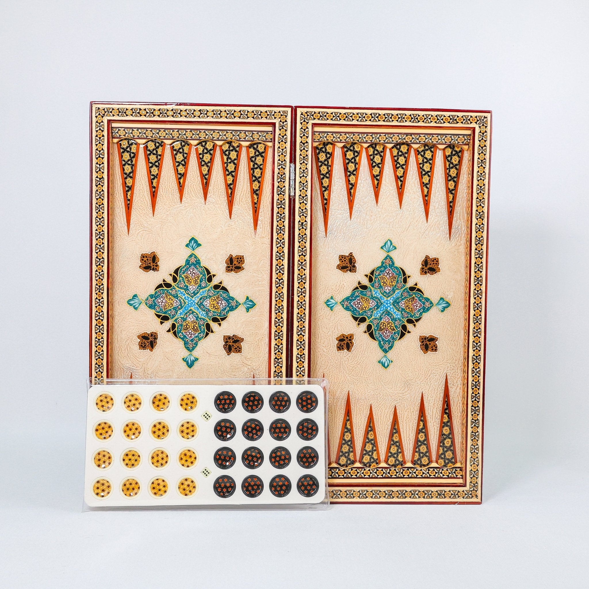 Backgammon & Chess Board – Size 50 – Premium Round Edge – Chogan Design - 09 - Meraas Gallery