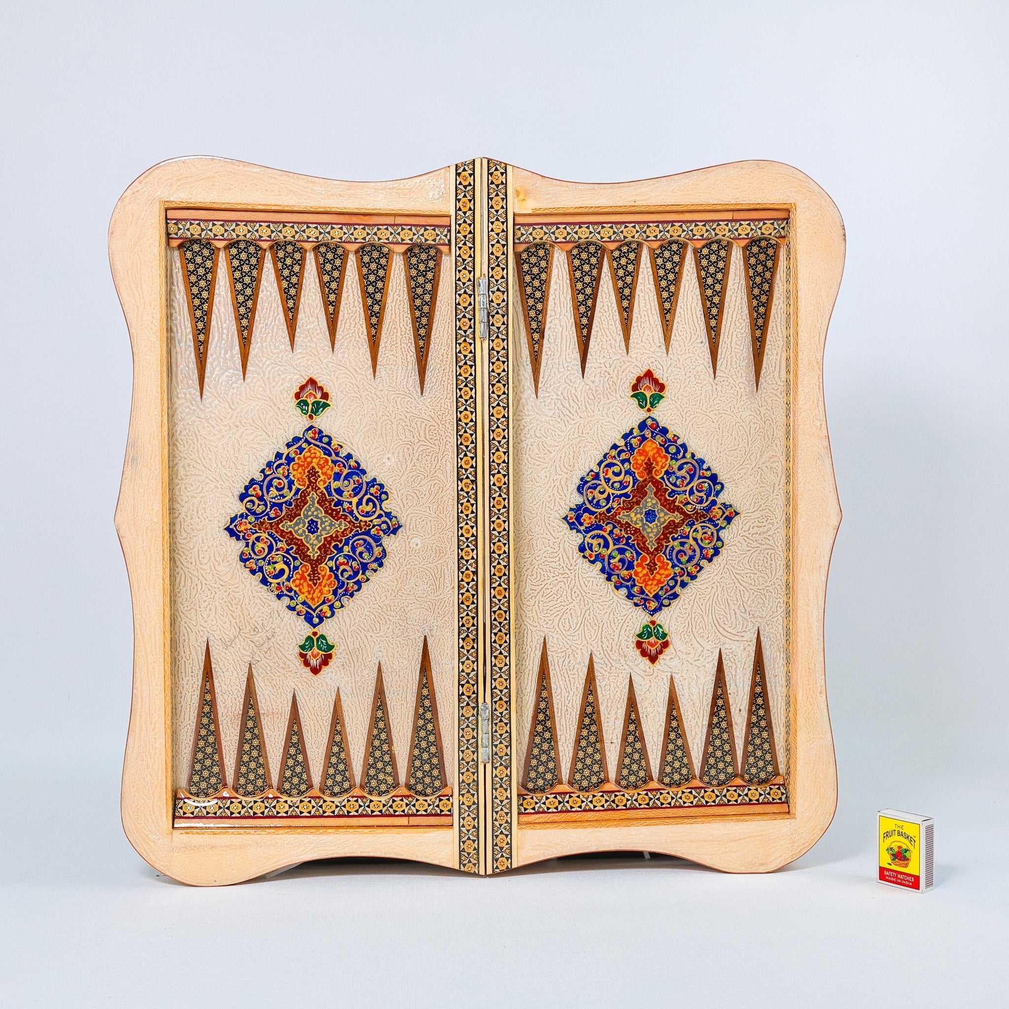 Backgammon & Chess Board – Size 50 – Full Khatam – Bone Inlay - 04 - Meraas Gallery