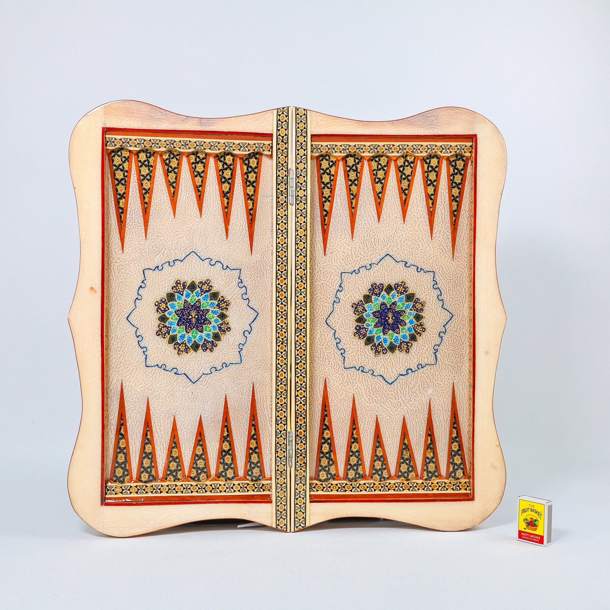 Backgammon & Chess Board – Size 50 – Full Khatam – Bone Inlay - 05 - Meraas Gallery