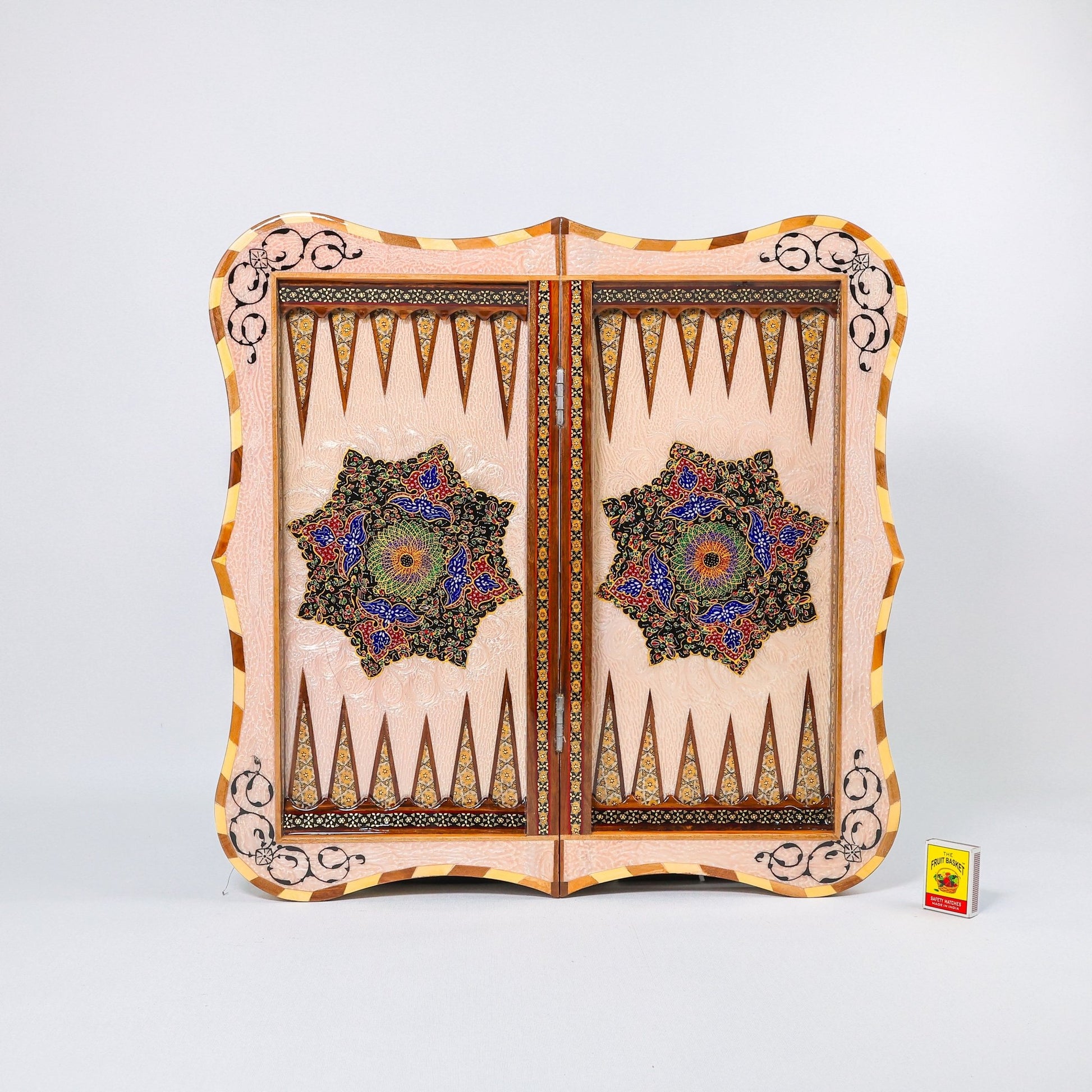 Backgammon & Chess Board – Size 50 – Full Khatam – Bone Inlay - 06 - Meraas Gallery