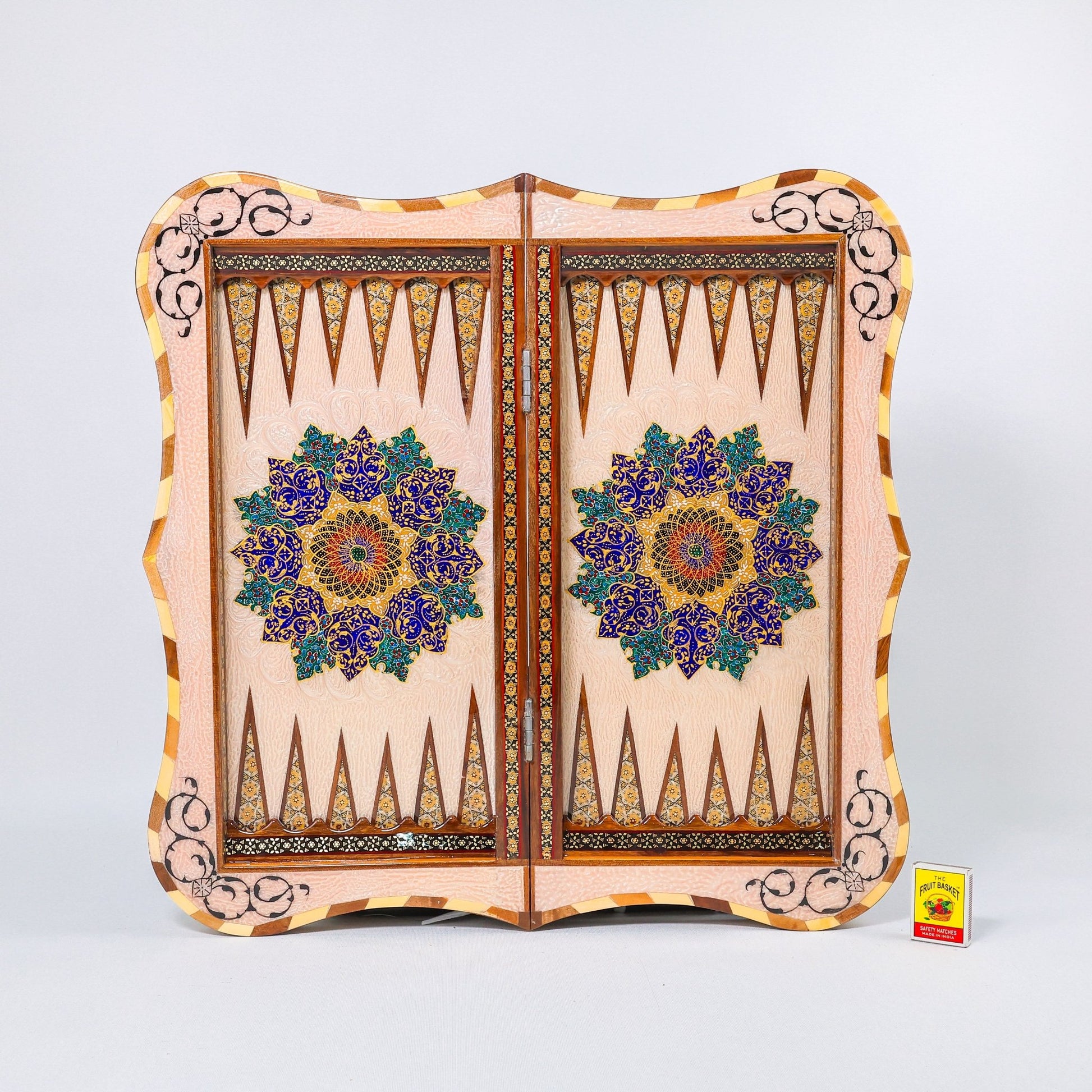 Backgammon & Chess Board – Size 50 – Full Khatam – Bone Inlay - 07 - Meraas Gallery