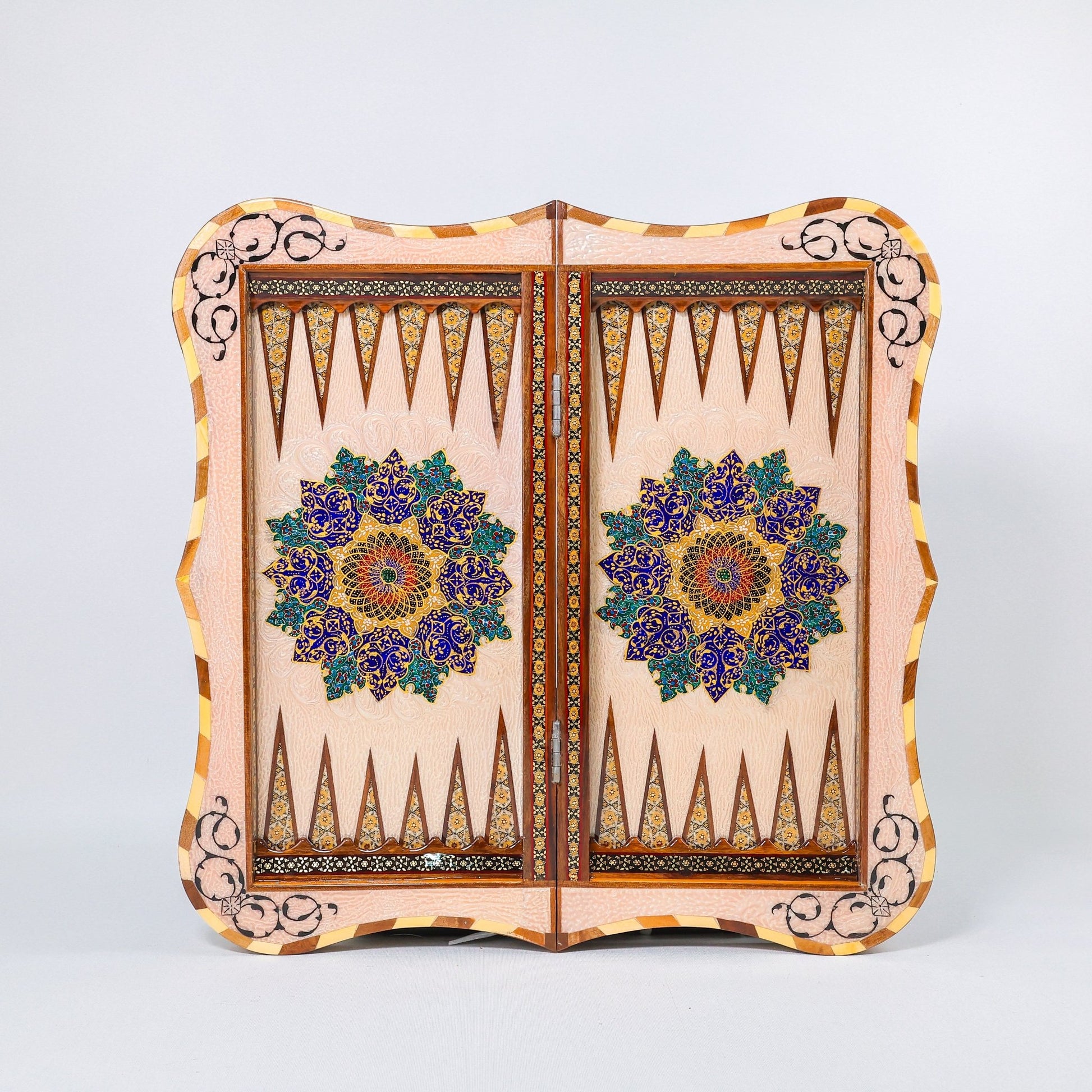 Backgammon & Chess Board – Size 50 – Full Khatam – Bone Inlay - 07 - Meraas Gallery