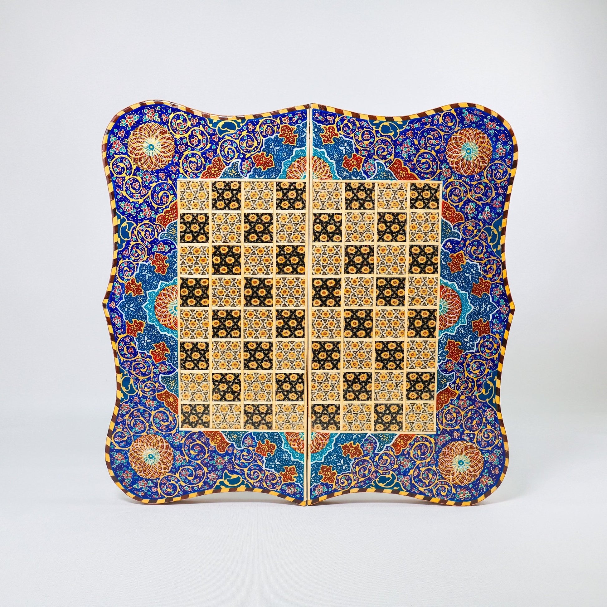 Backgammon & Chess Board – Size 50 – Full Khatam – Bone Inlay - 08 - Meraas Gallery