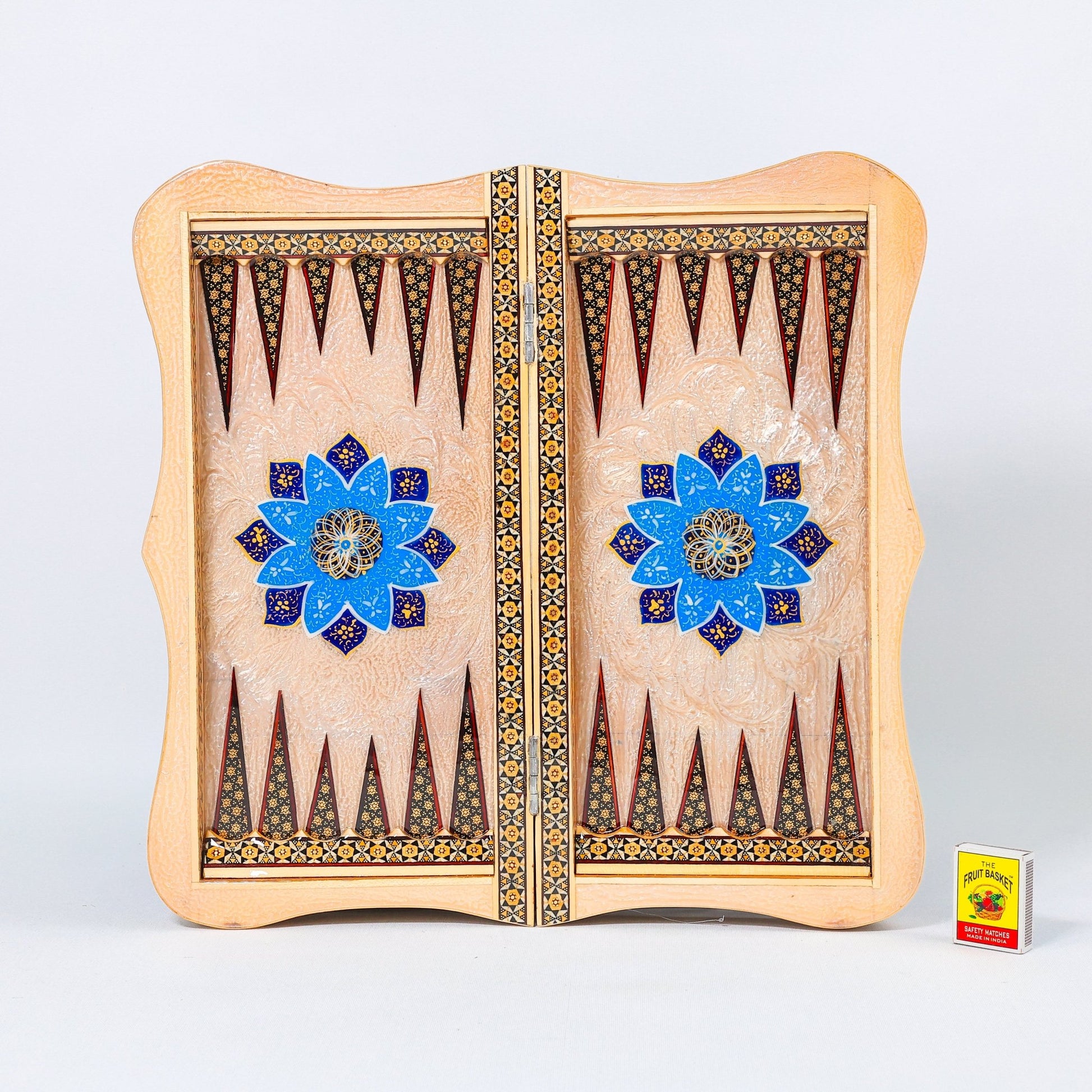 Backgammon & Chess Board – Size 40 – Full Khatam – Bone Inlay - 03 - Meraas Gallery