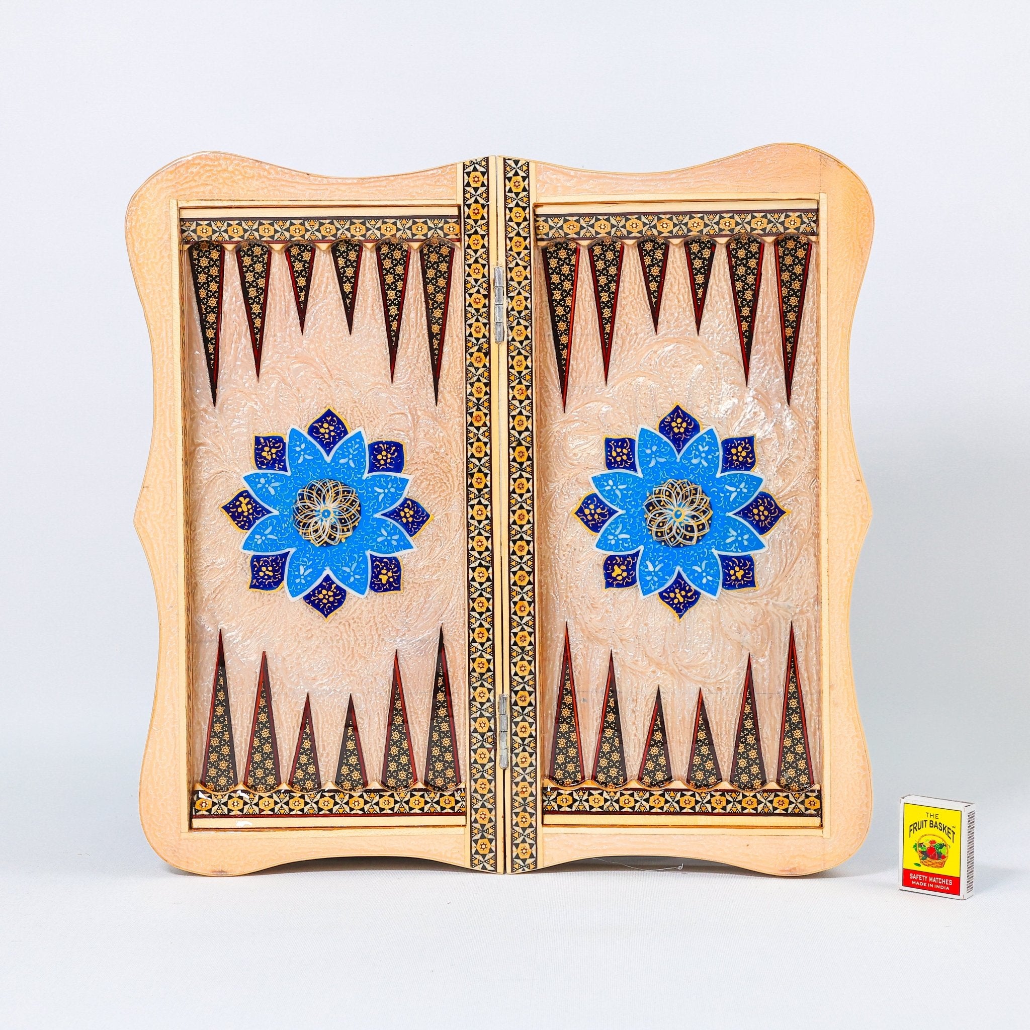 Backgammon & Chess Board – Size 40 – Full Khatam – Bone Inlay - 03 - Meraas Gallery