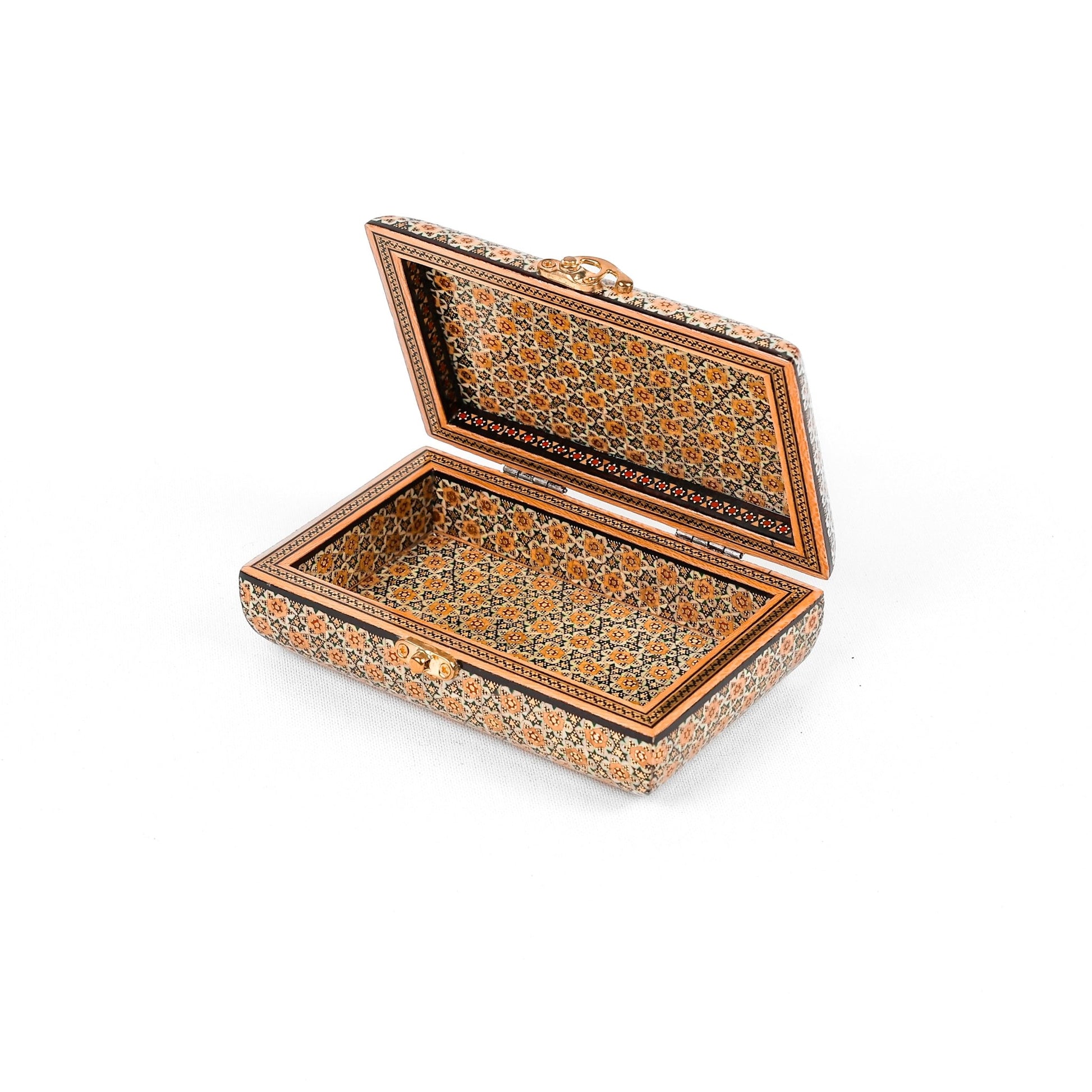 Jewelry Box – Size 10×16 – Round Top and Bottom – Parvaroo Design – Inside Khatam - 01 - Meraas Gallery