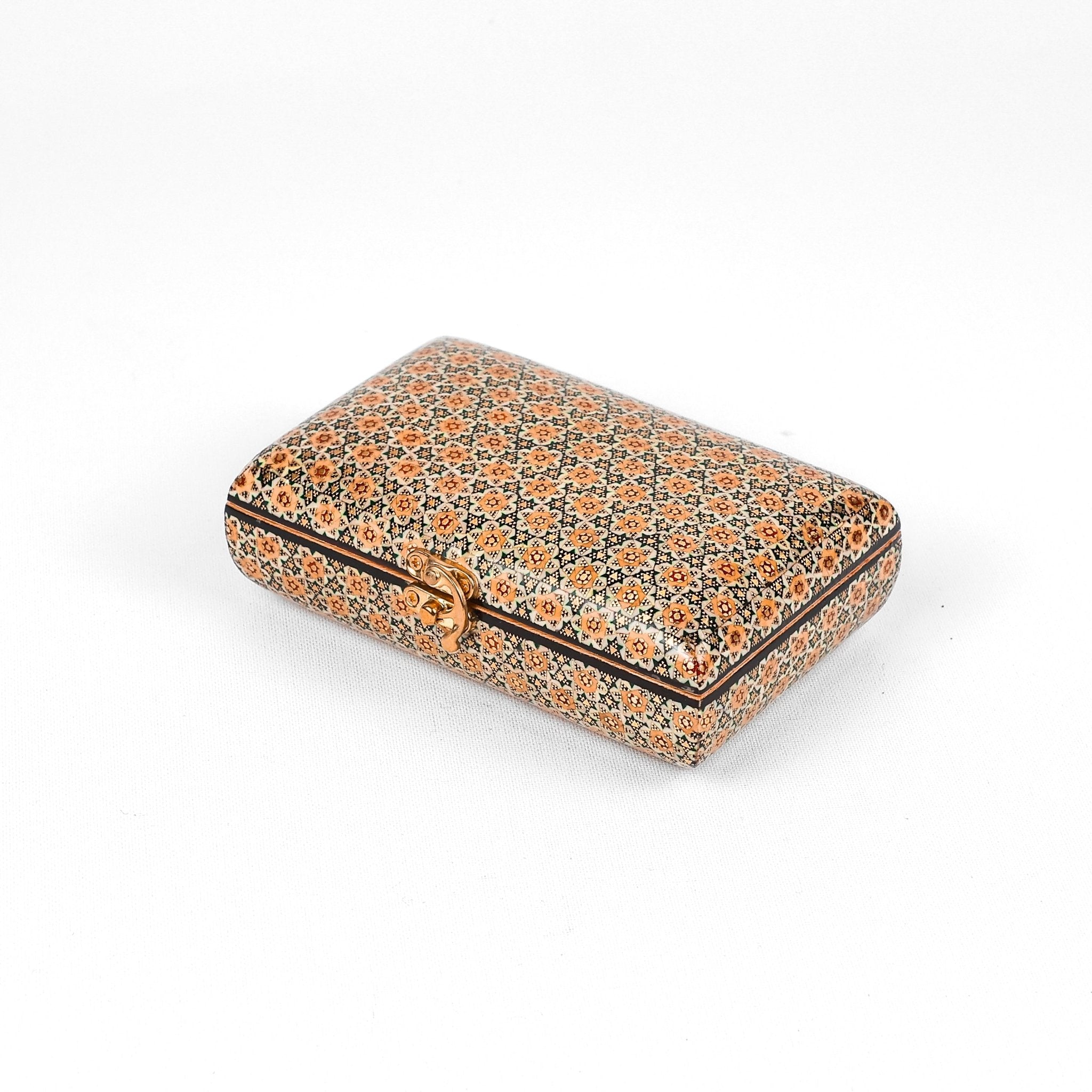 Jewelry Box – Size 10×16 – Round Top and Bottom – Parvaroo Design – Inside Khatam - 01 - Meraas Gallery