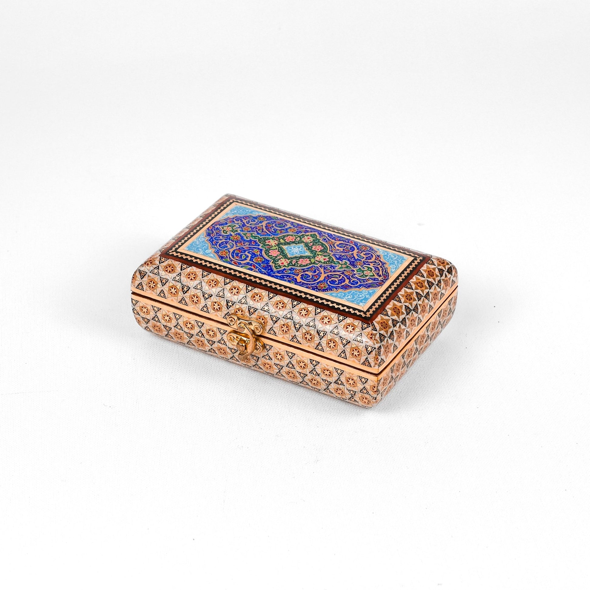 Jewelry Box – Full Bone Khatam – Tazhib Miniature Painting - Meraas Gallery