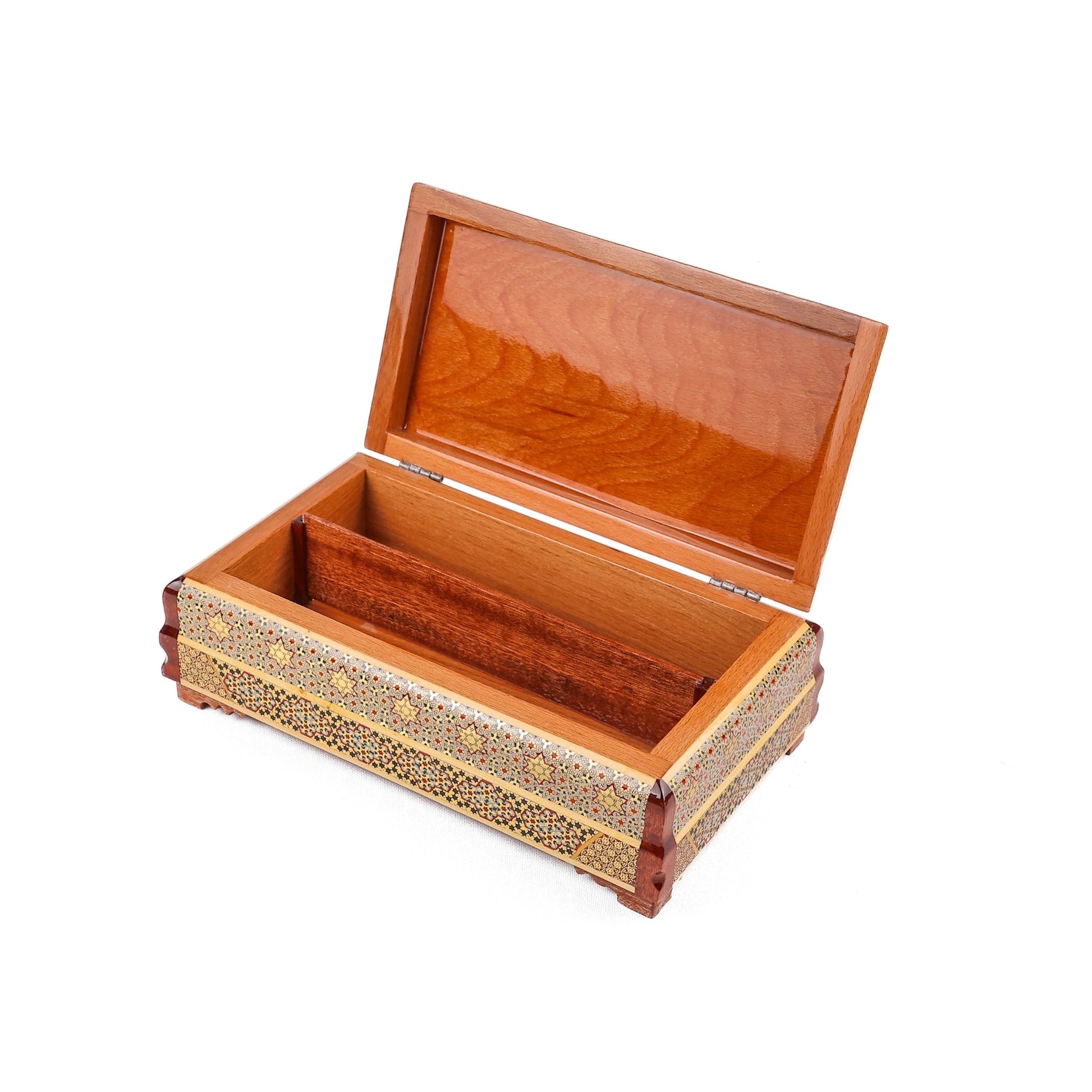 Tissue Box – Knife Style – Miniature Tazhib Painting – Cross Khatam 1 - Meraas Gallery