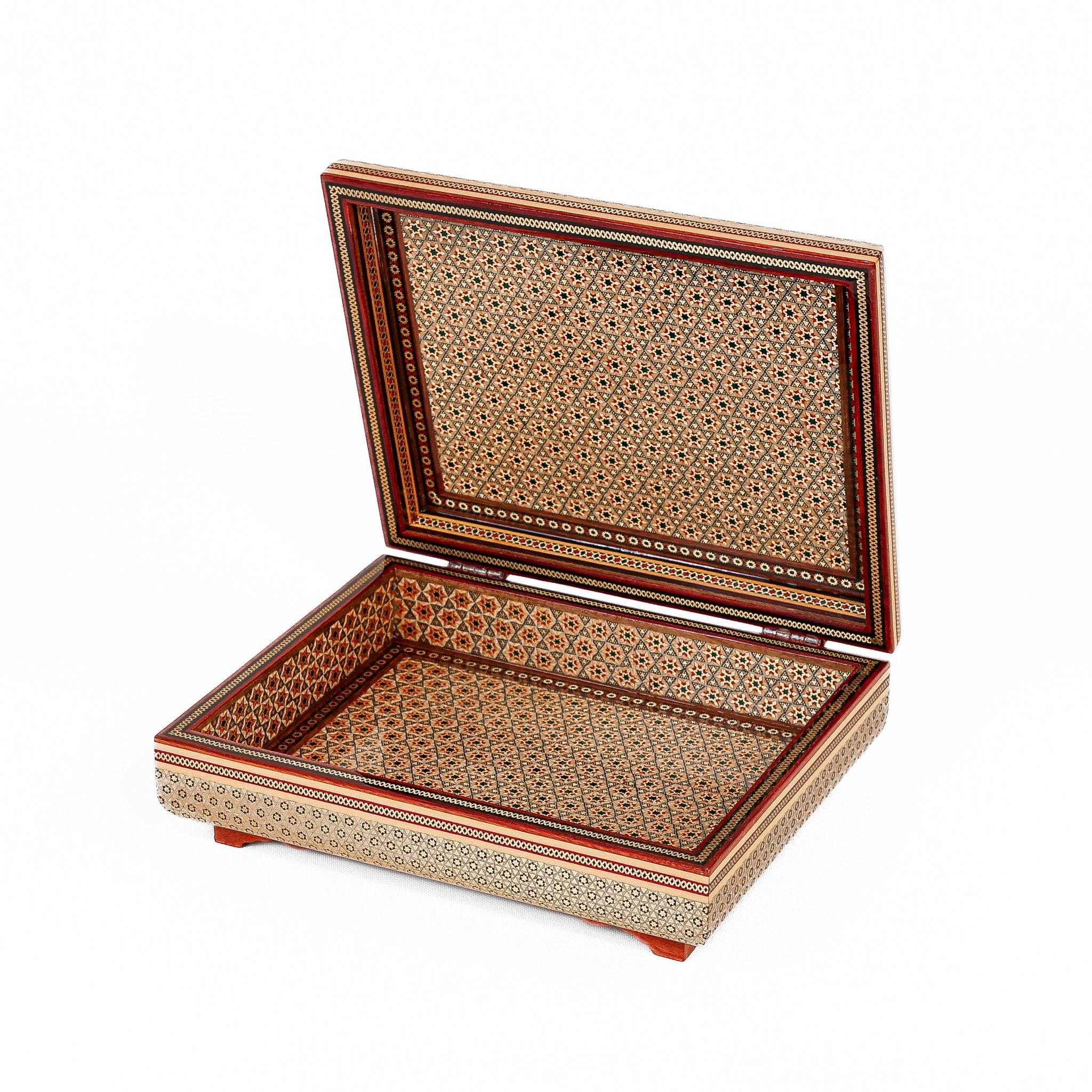 Jewelry Box – Size 20×25 – Round Top and Bottom – Sunburst Tazhib Design - 01 - Meraas Gallery