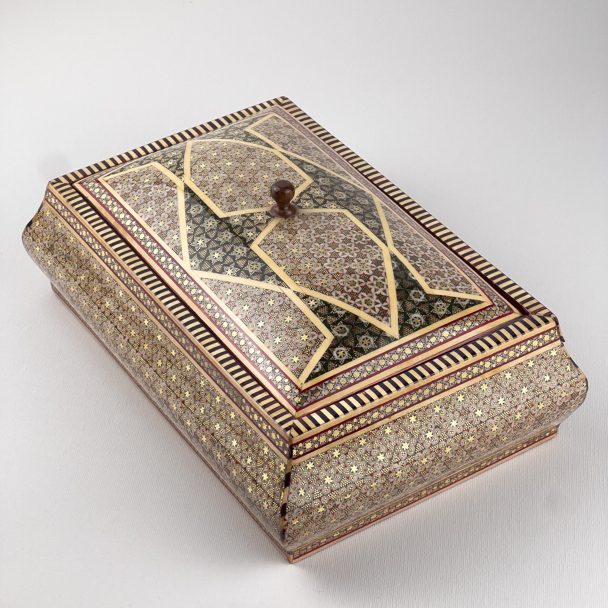 Box - Size 27x18 - Full Khatam - Inner Beech - Shirazi Style