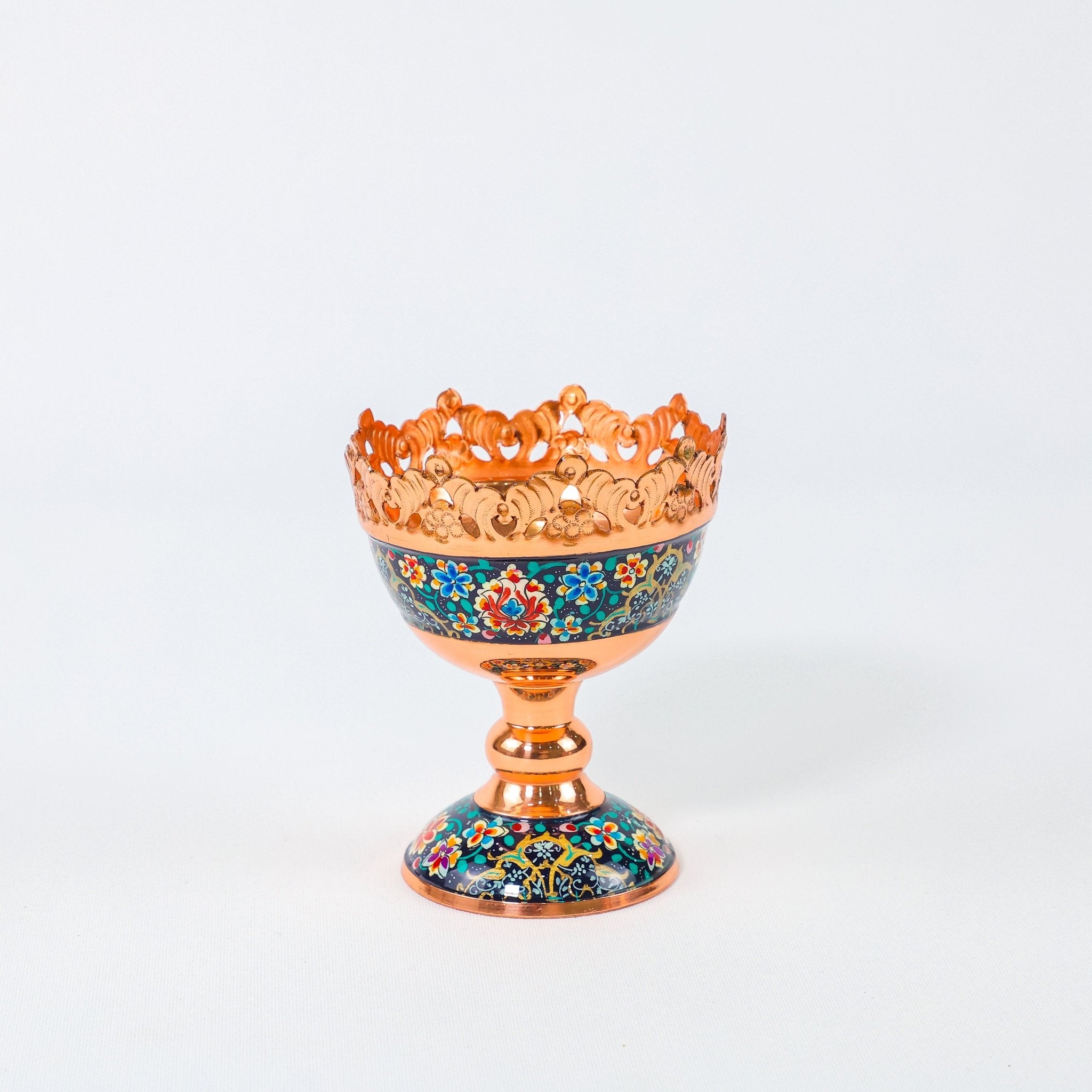 Nut Bowl – Copper & Pardazi Design – Hand - Painted – Size 11 cm - Meraas Gallery