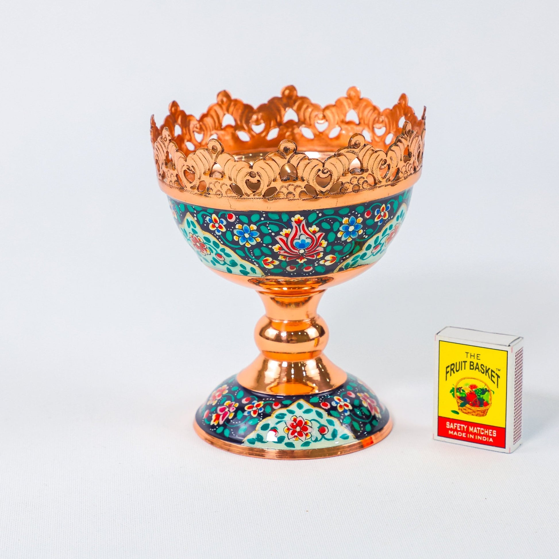 Nut Bowl – Copper & Pardazi Design – Hand - Painted – Size 13 cm - Meraas Gallery
