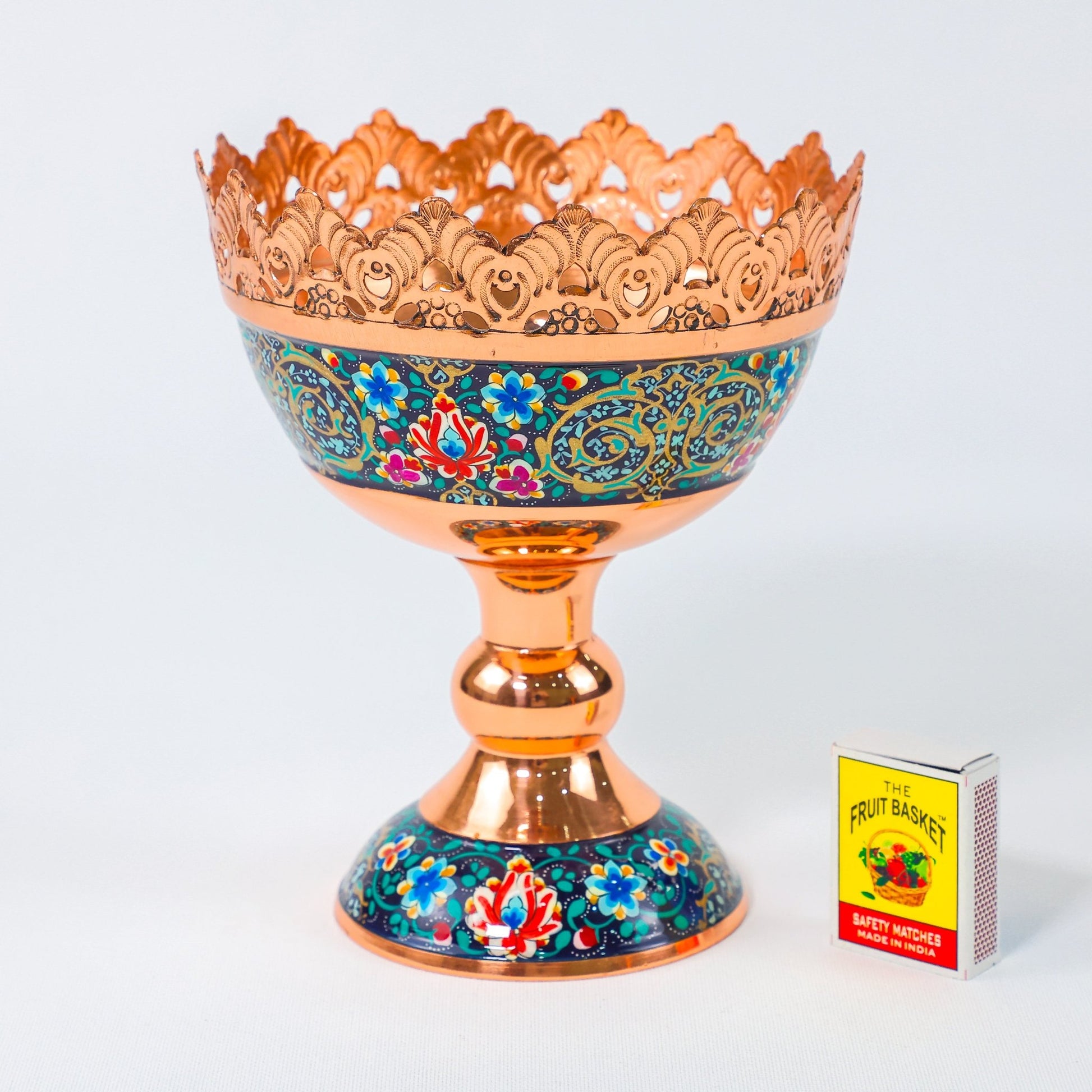 Nut Bowl – Openwork Rim Pardazi Design (Ghorbanians) – Hand - Painted – Size 16 cm - Meraas Gallery