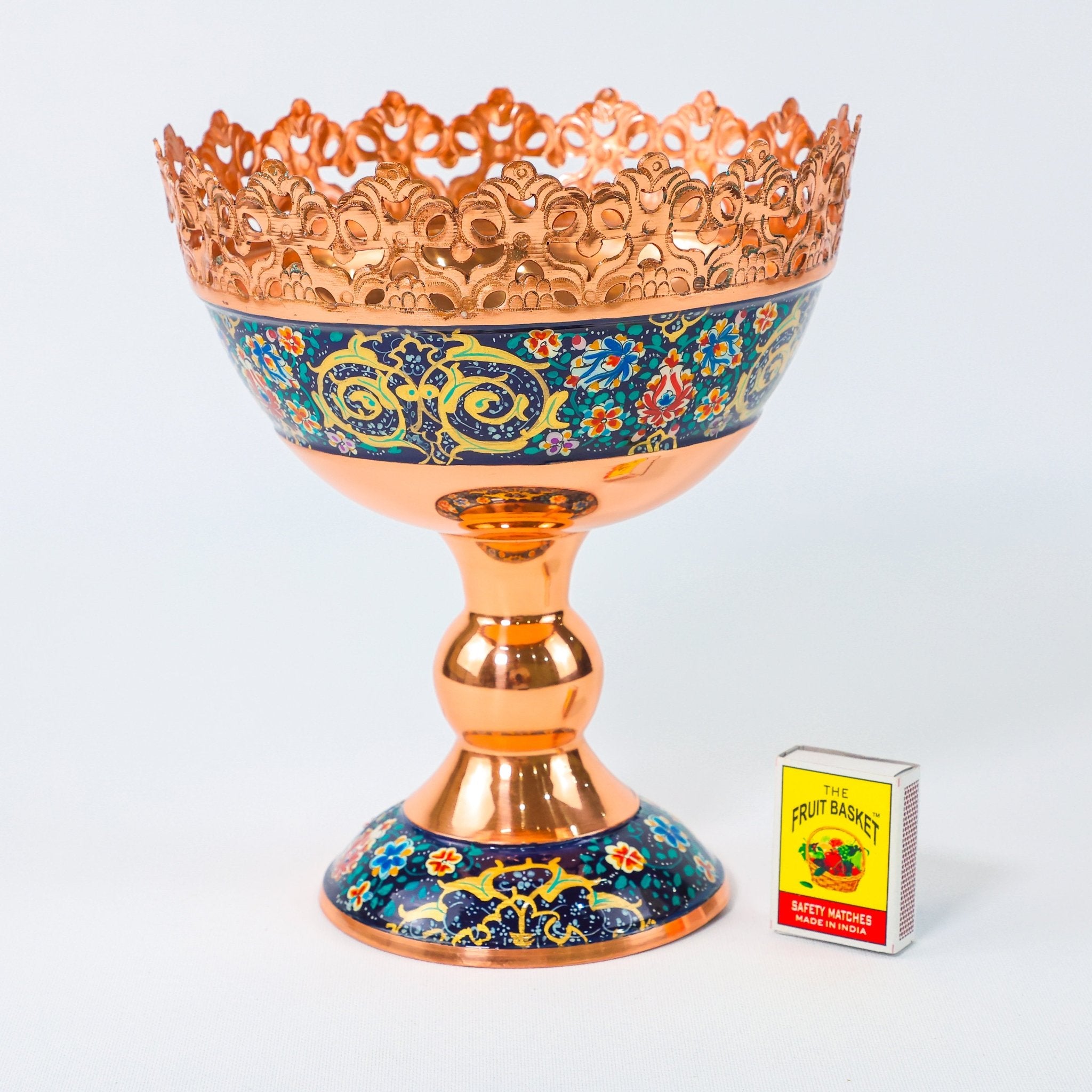 Nut Bowl – Openwork Rim Pardazi Design (Ghorbanians) – Hand - Painted – Size 25 cm - Meraas Gallery