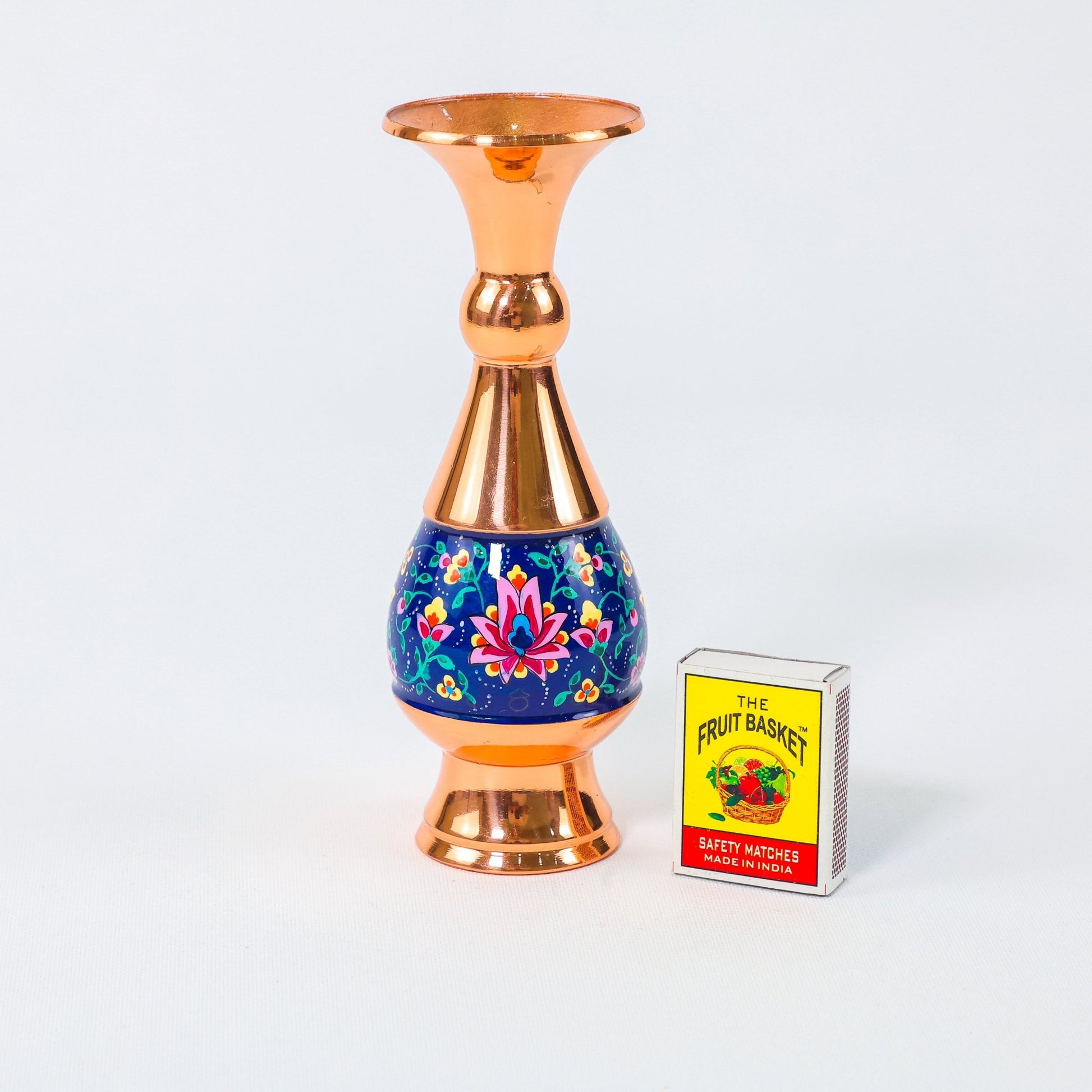 Vase – Sorahi Shape Pardazi Design – Hand - Painted Copper – Size 16 cm - Meraas Gallery