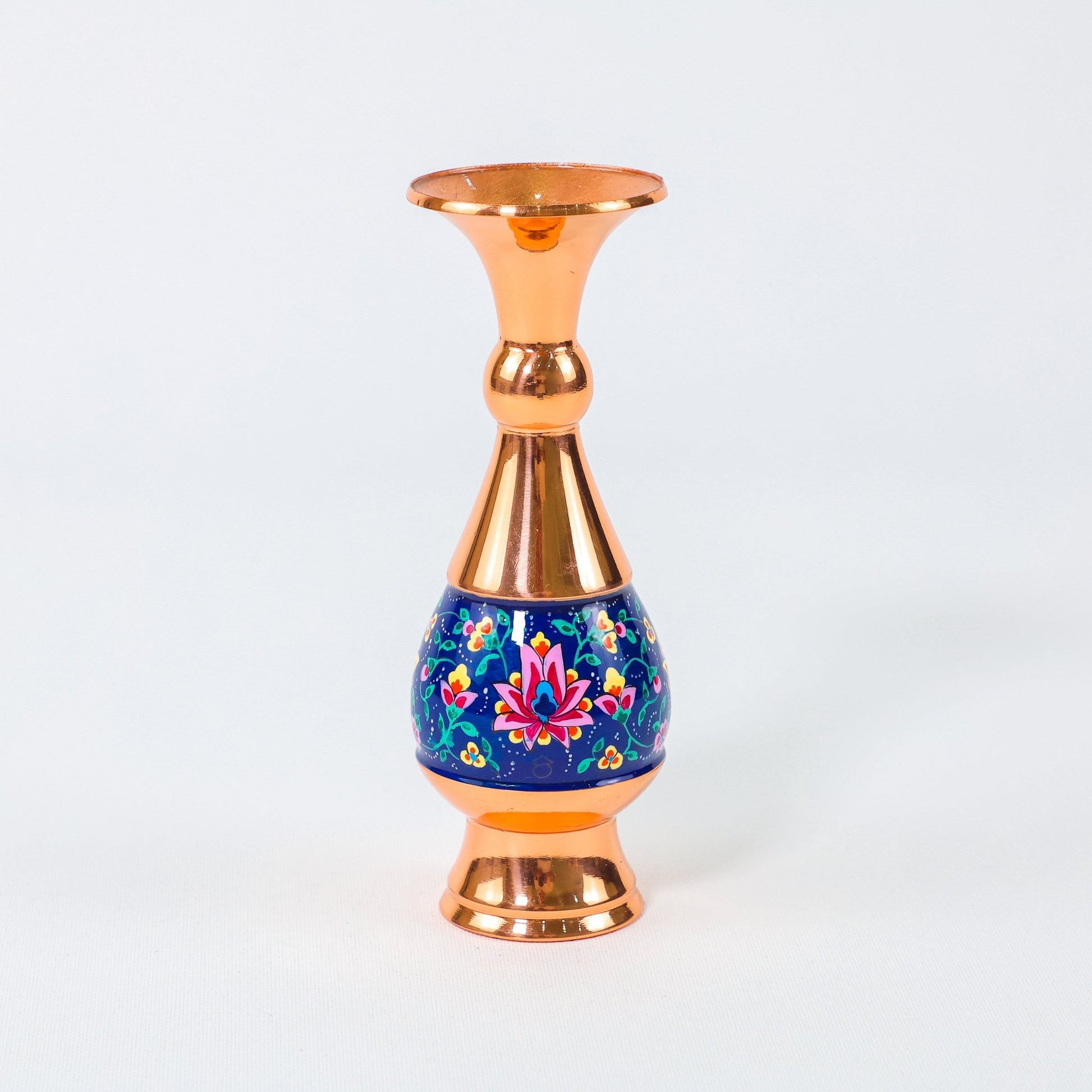 Vase – Sorahi Shape Pardazi Design – Hand - Painted Copper – Size 16 cm - Meraas Gallery