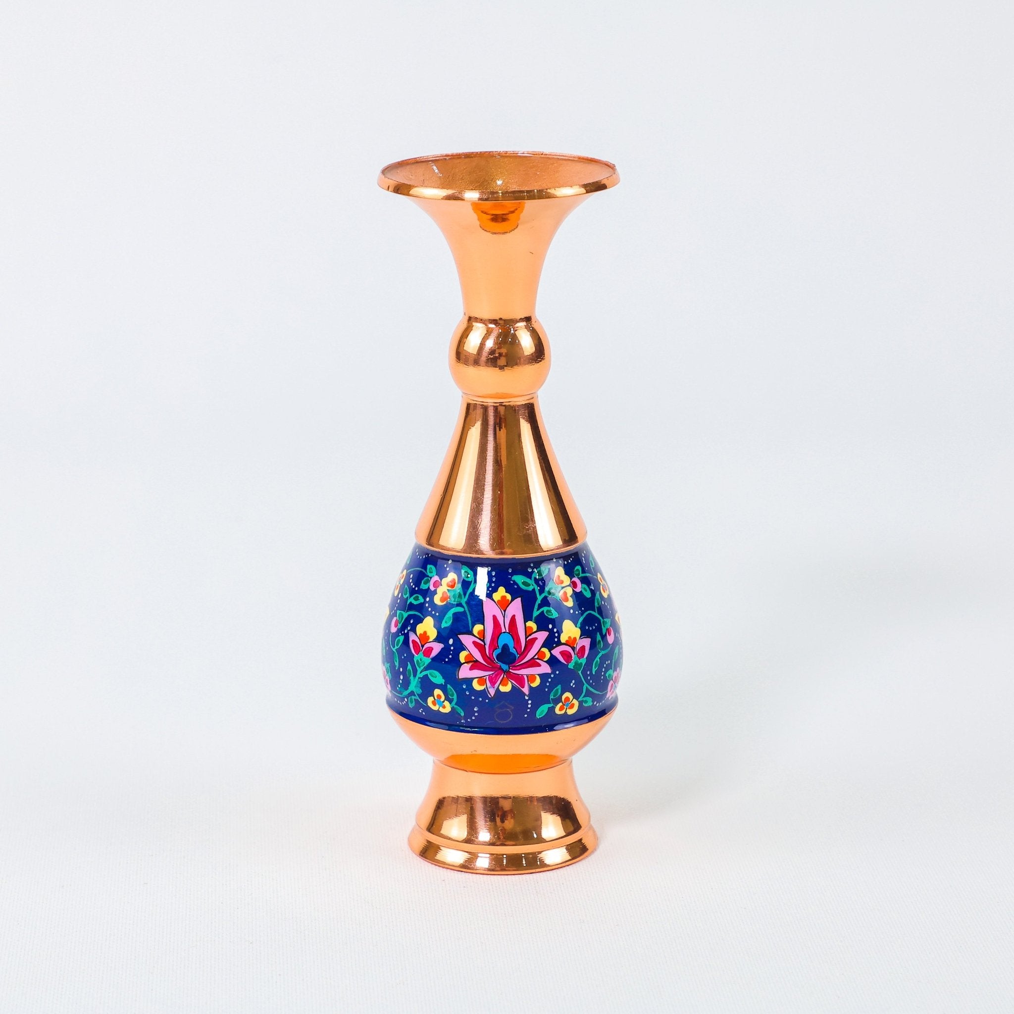 Vase – Sorahi Shape Pardazi Design – Hand - Painted Copper – Size 16 cm - Meraas Gallery