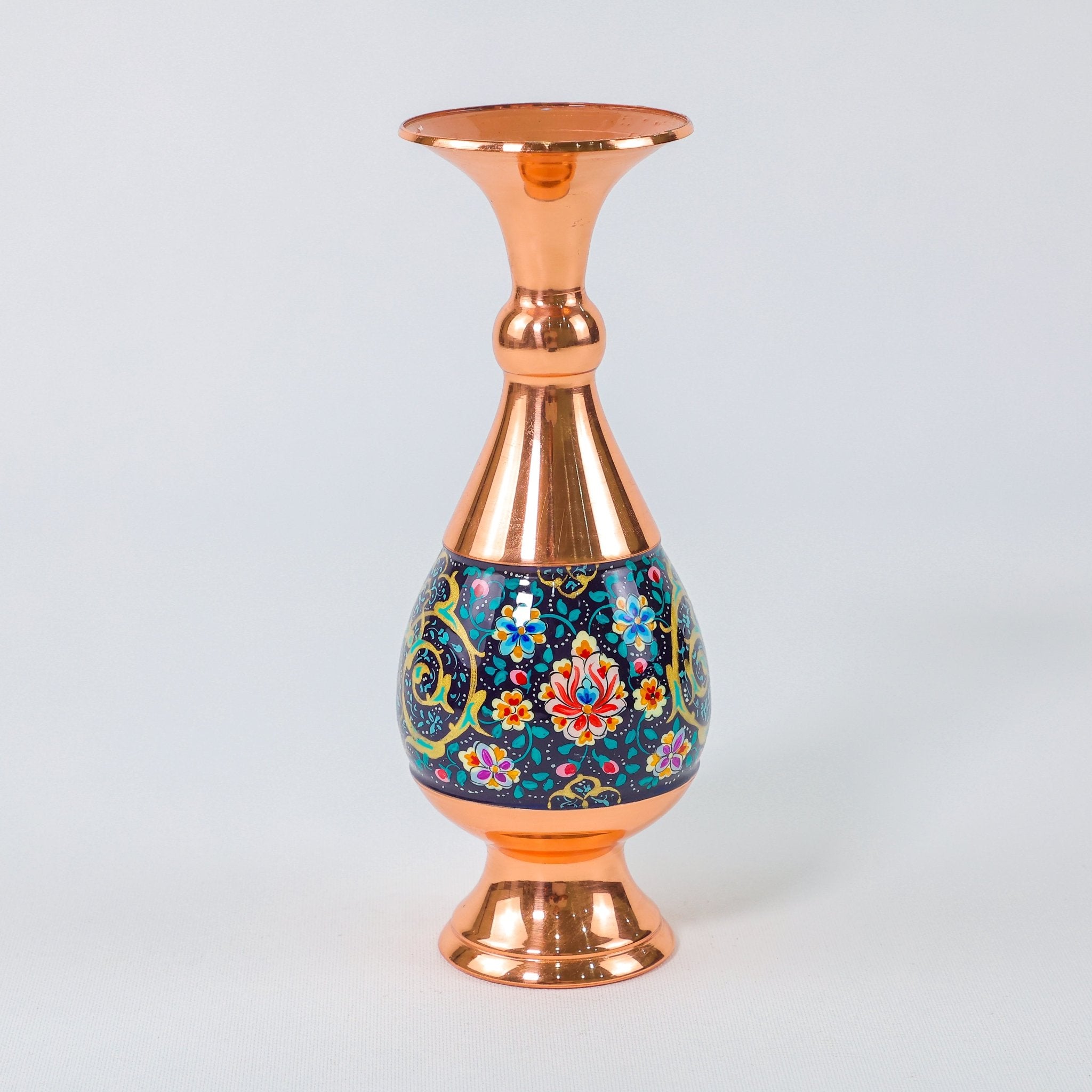 Vase – Sorahi Shape Pardazi Design (Ghorbanians) – Hand - Painted Copper – Size 20 cm - Meraas Gallery