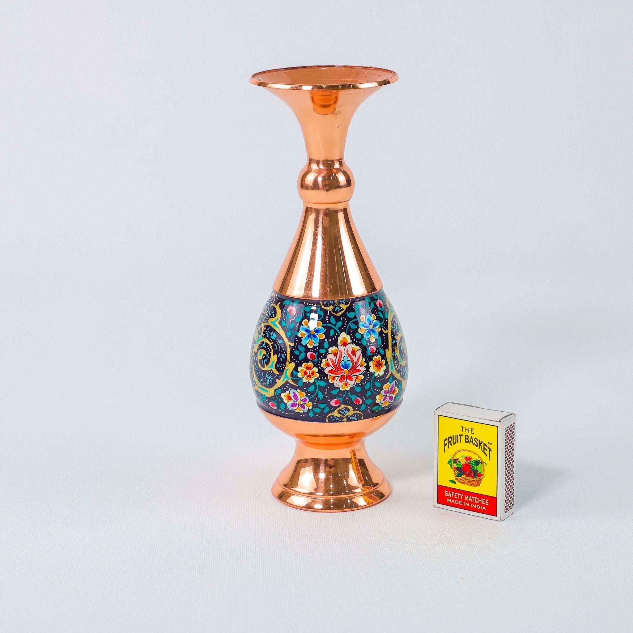 Vase – Sorahi Shape Pardazi Design (Ghorbanians) – Hand - Painted Copper – Size 20 cm - Meraas Gallery