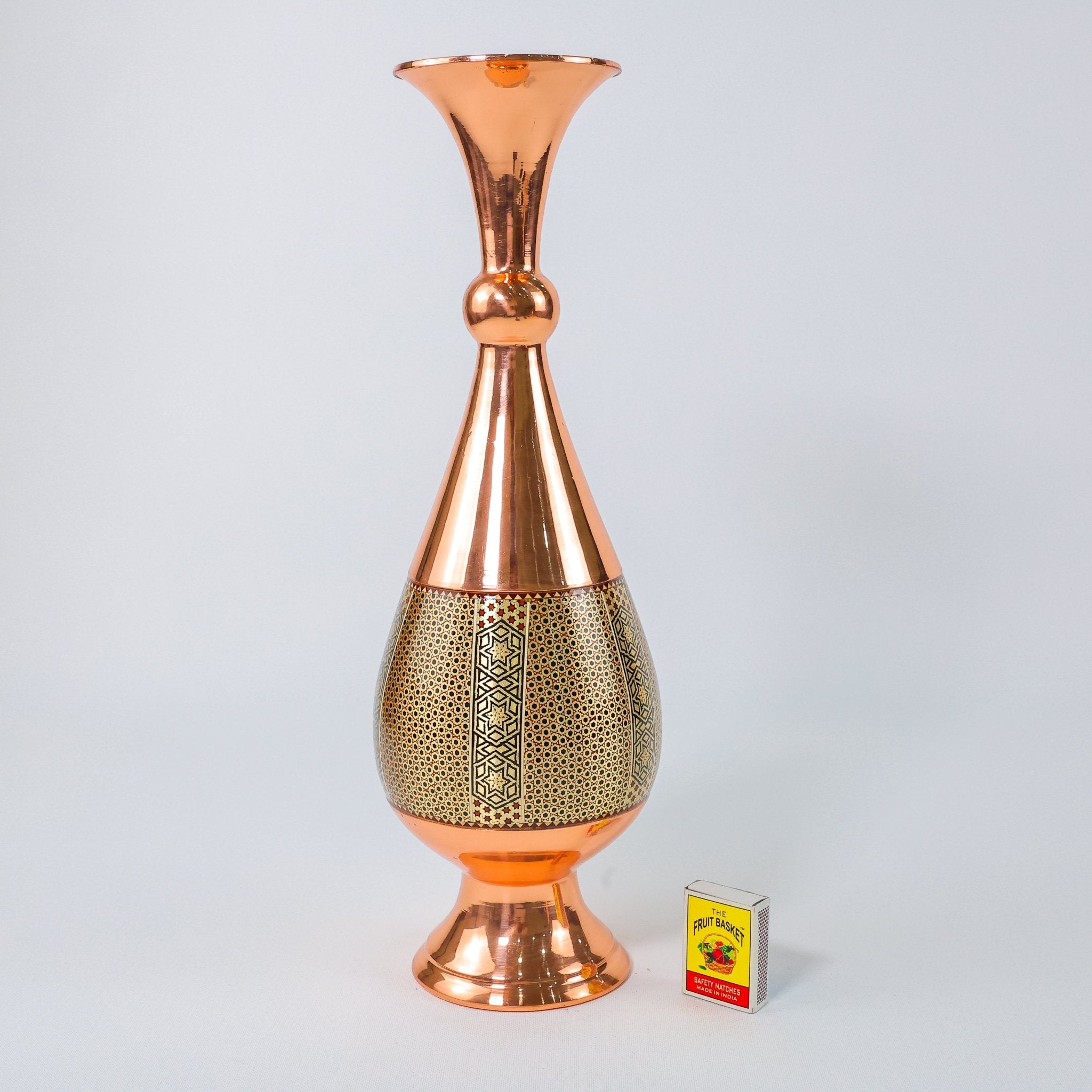 Vase – Height 40 cm – Sorahi Style – Copper & Khatam - Meraas Gallery