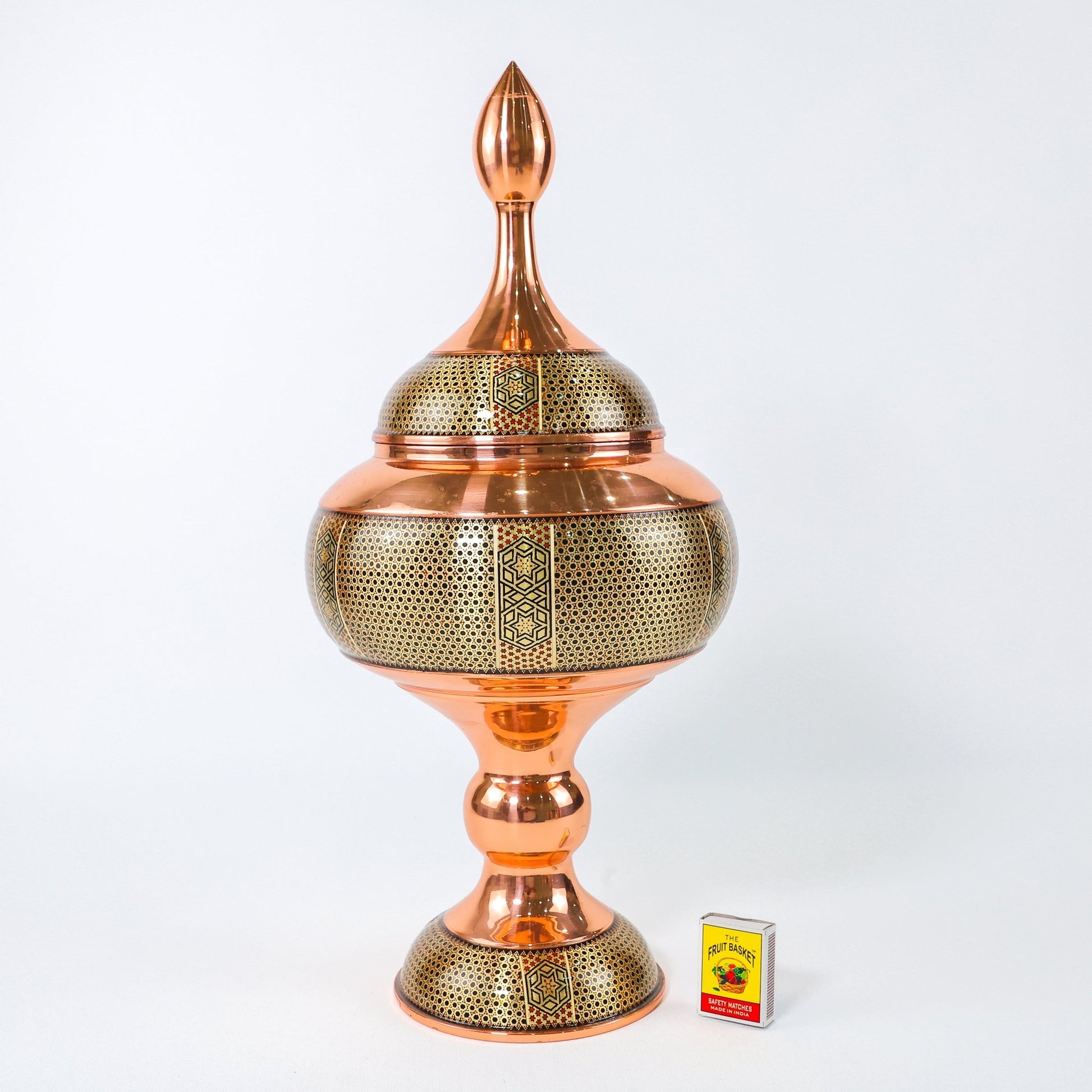 Chocolate Bowl – Height 35 cm – Copper & Khatam - Meraas Gallery