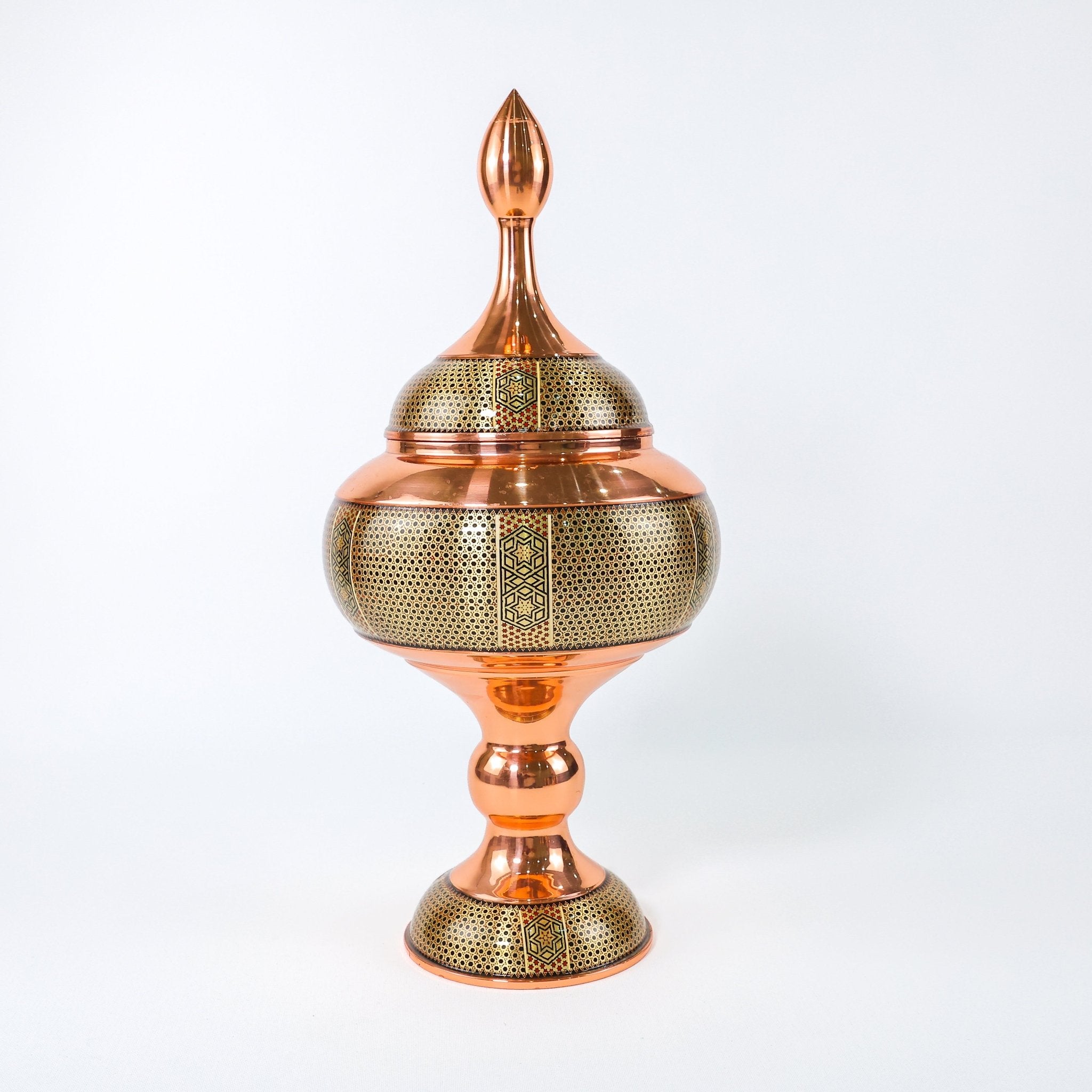 Chocolate Bowl – Height 35 cm – Copper & Khatam - Meraas Gallery