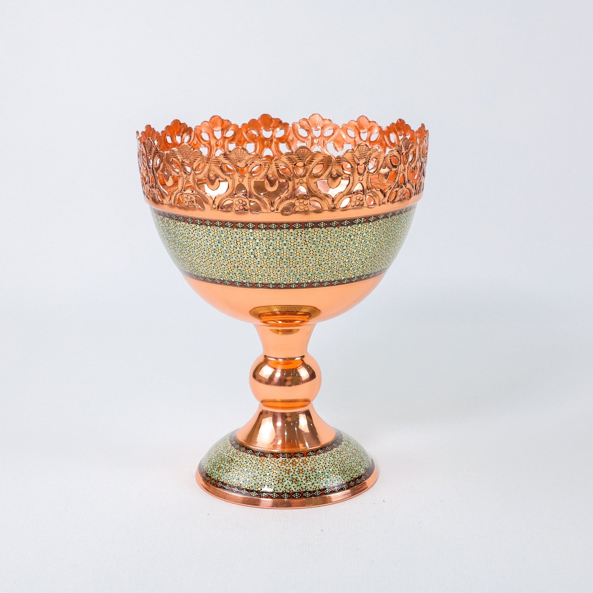 Nut Bowl – Height 16 cm – Copper & Khatam - D1 - Meraas Gallery