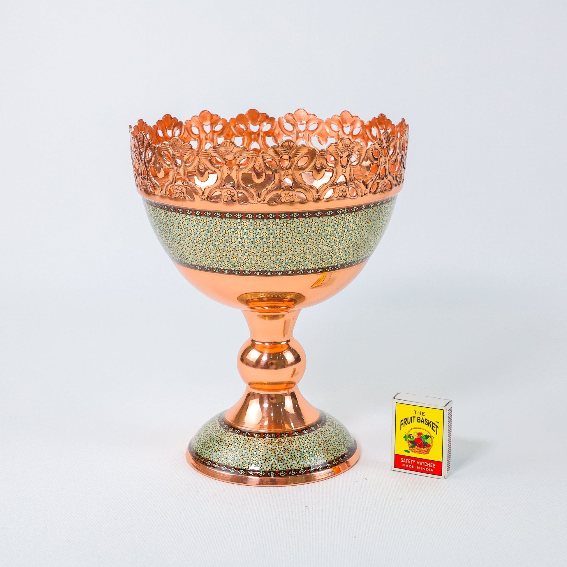 Nut Bowl – Height 16 cm – Copper & Khatam - D1 - Meraas Gallery