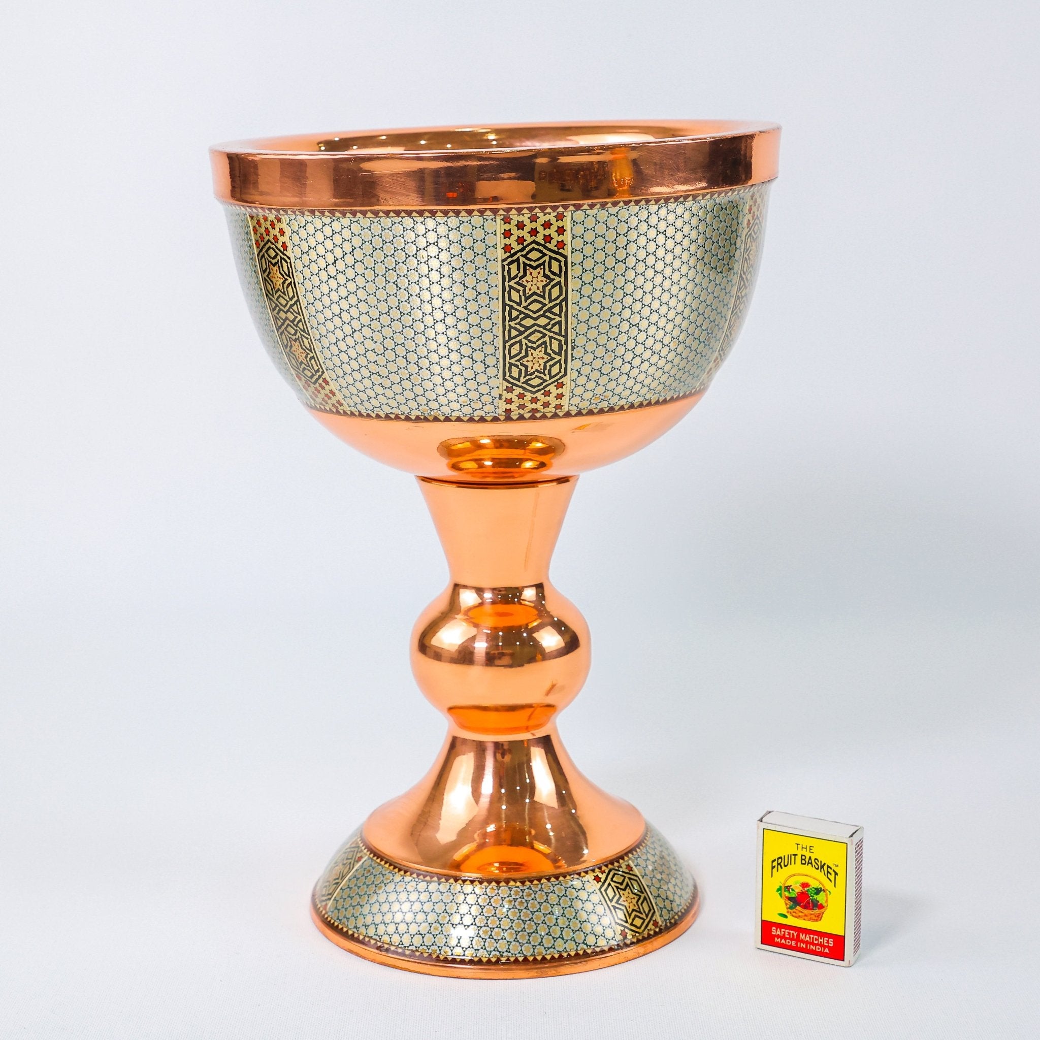 Sangab Bowl – Height 28 cm – Copper & Khatam - Meraas Gallery