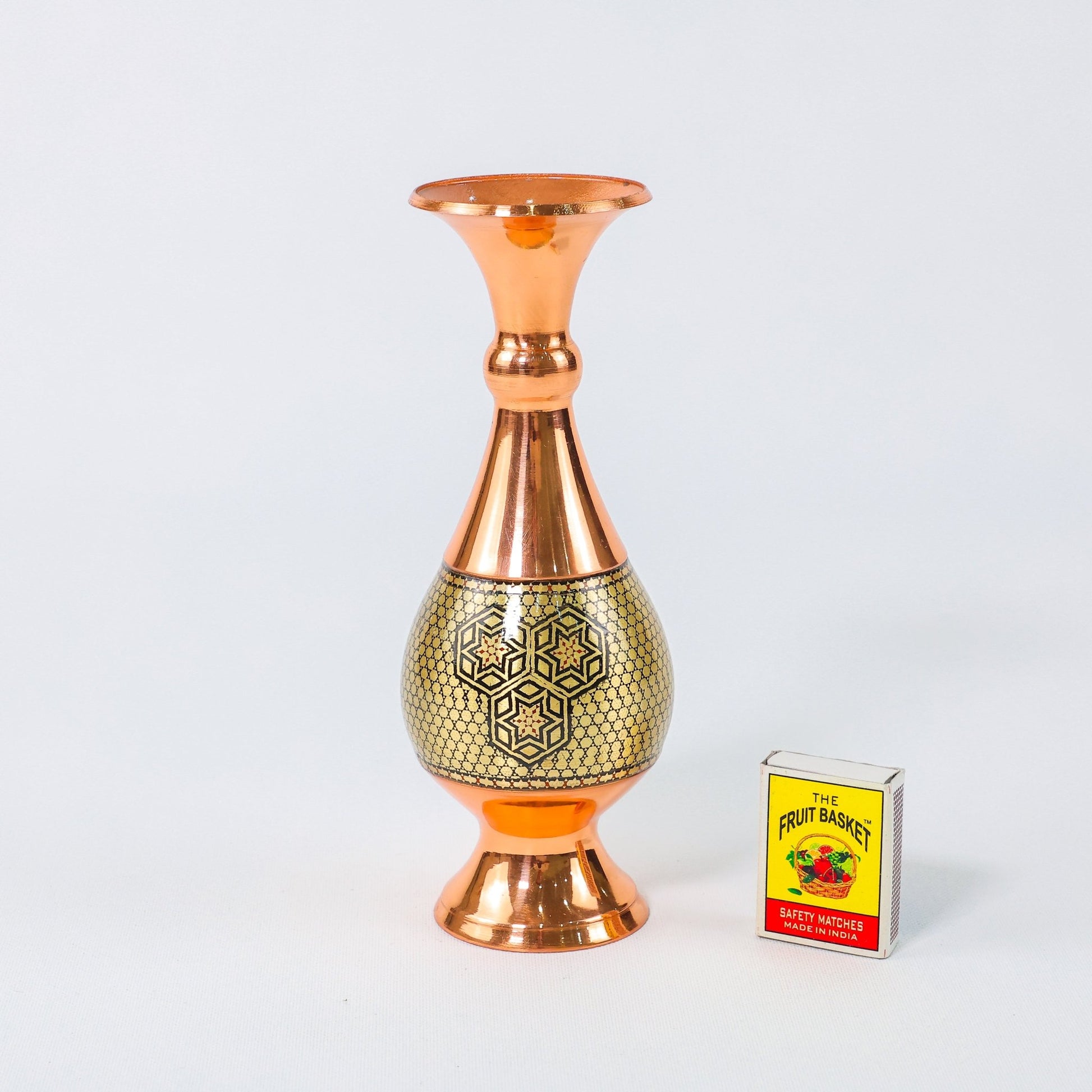 Vase – Height 20 cm – Copper & Khatam - Meraas Gallery