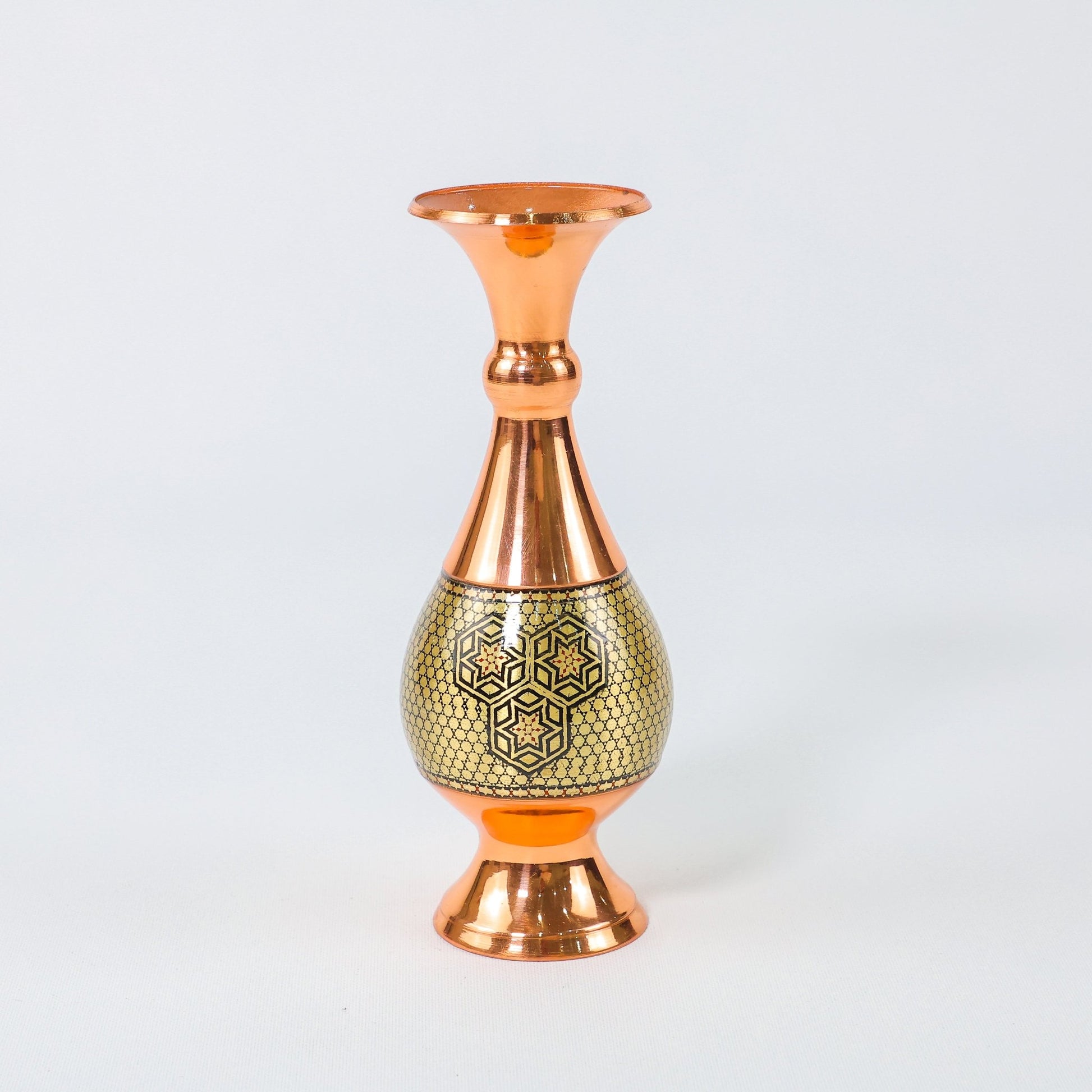 Vase – Height 20 cm – Copper & Khatam - Meraas Gallery