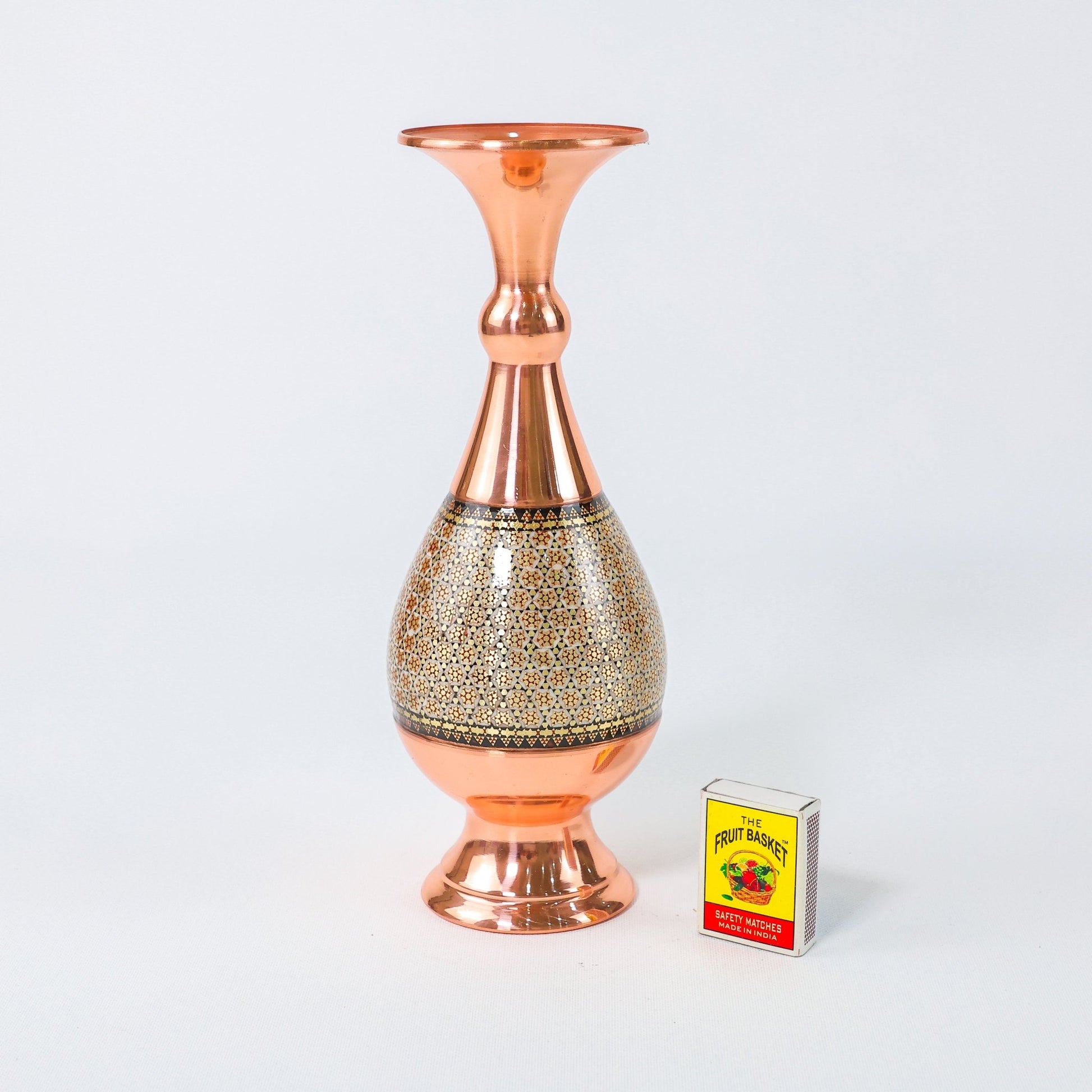 Vase – Height 25 cm – Copper & Khatam - Meraas Gallery