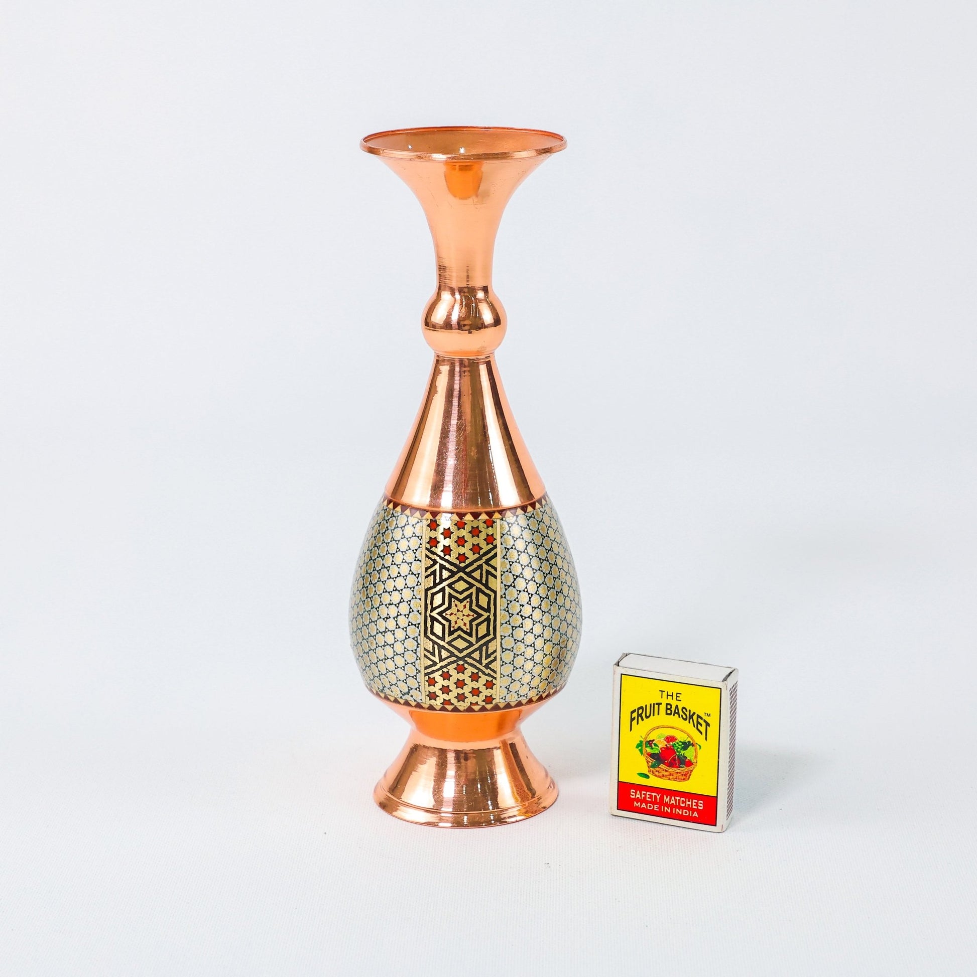 Vase – Height 20 cm – Copper & Khatam – Ayubi Style - Meraas Gallery