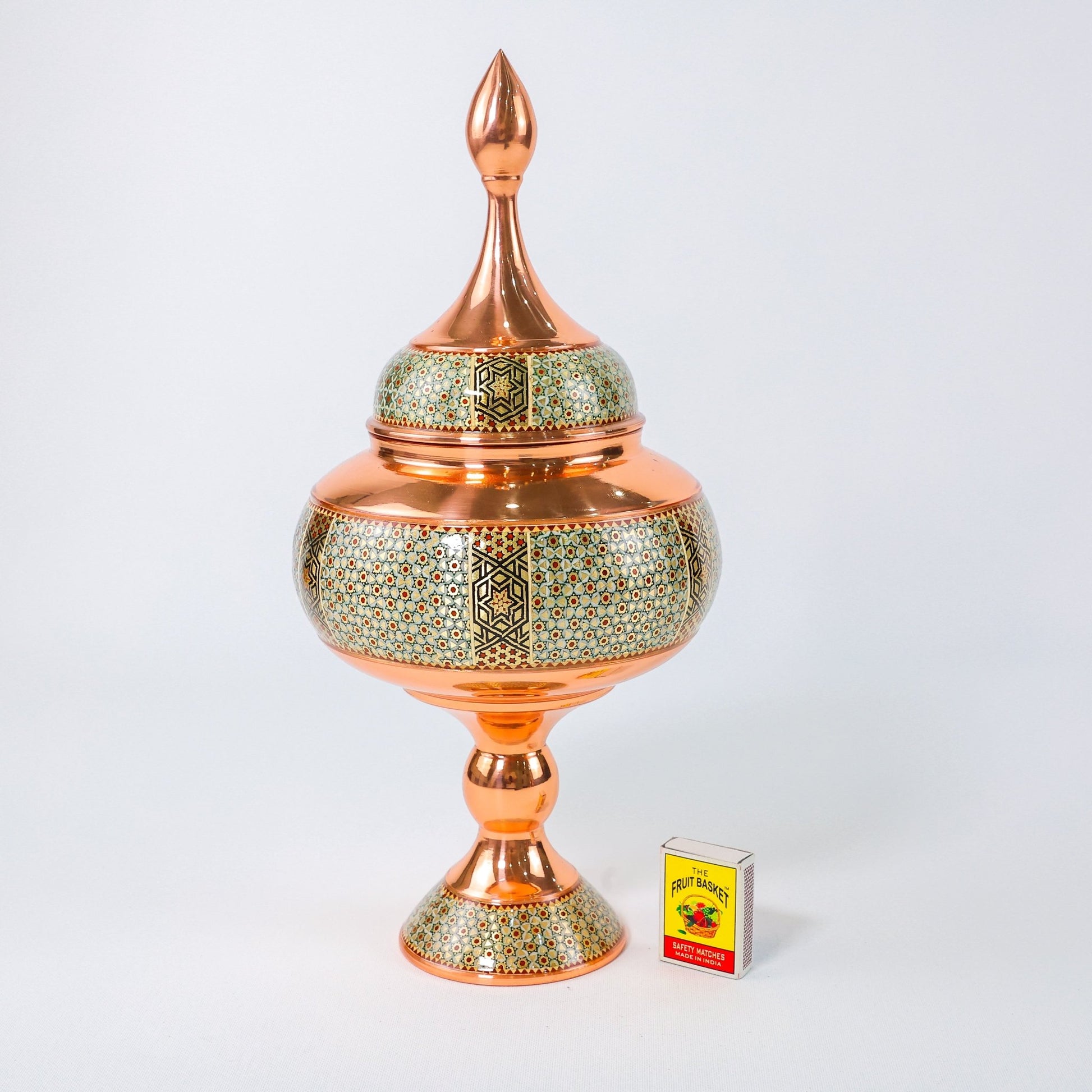 Chocolate Bowl – Height 30 cm – Copper & Khatam - Meraas Gallery