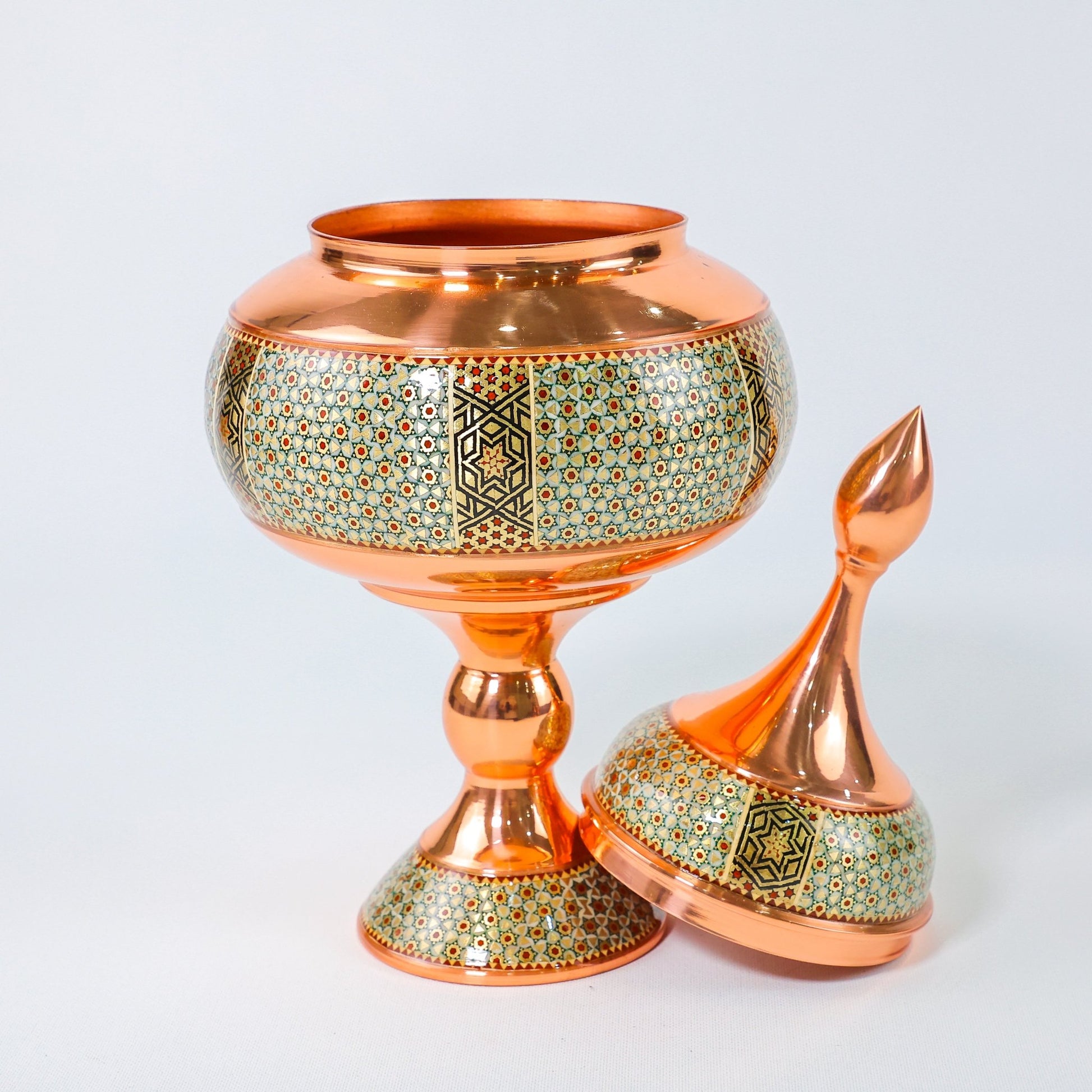 Chocolate Bowl – Height 30 cm – Copper & Khatam - Meraas Gallery