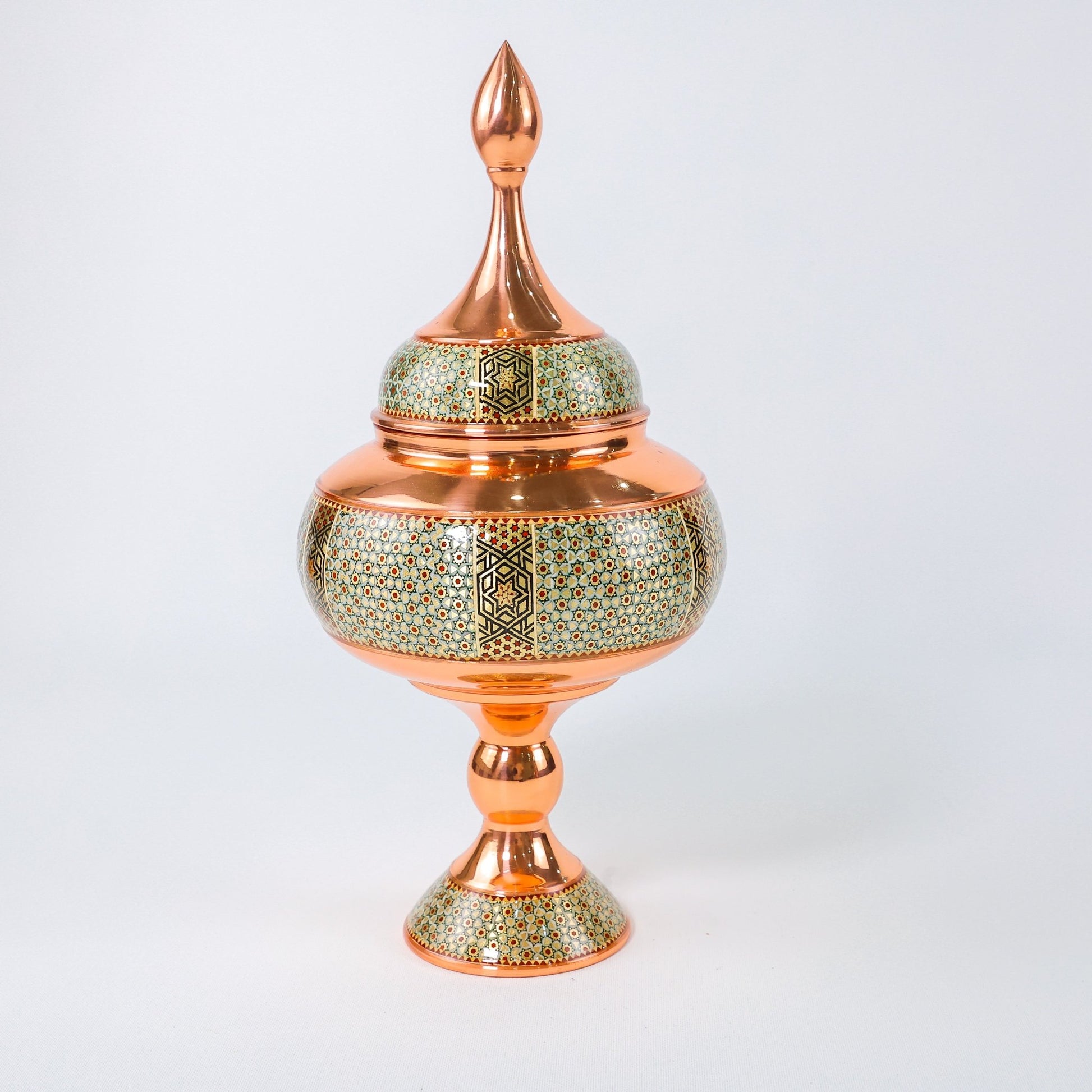 Chocolate Bowl – Height 30 cm – Copper & Khatam - Meraas Gallery